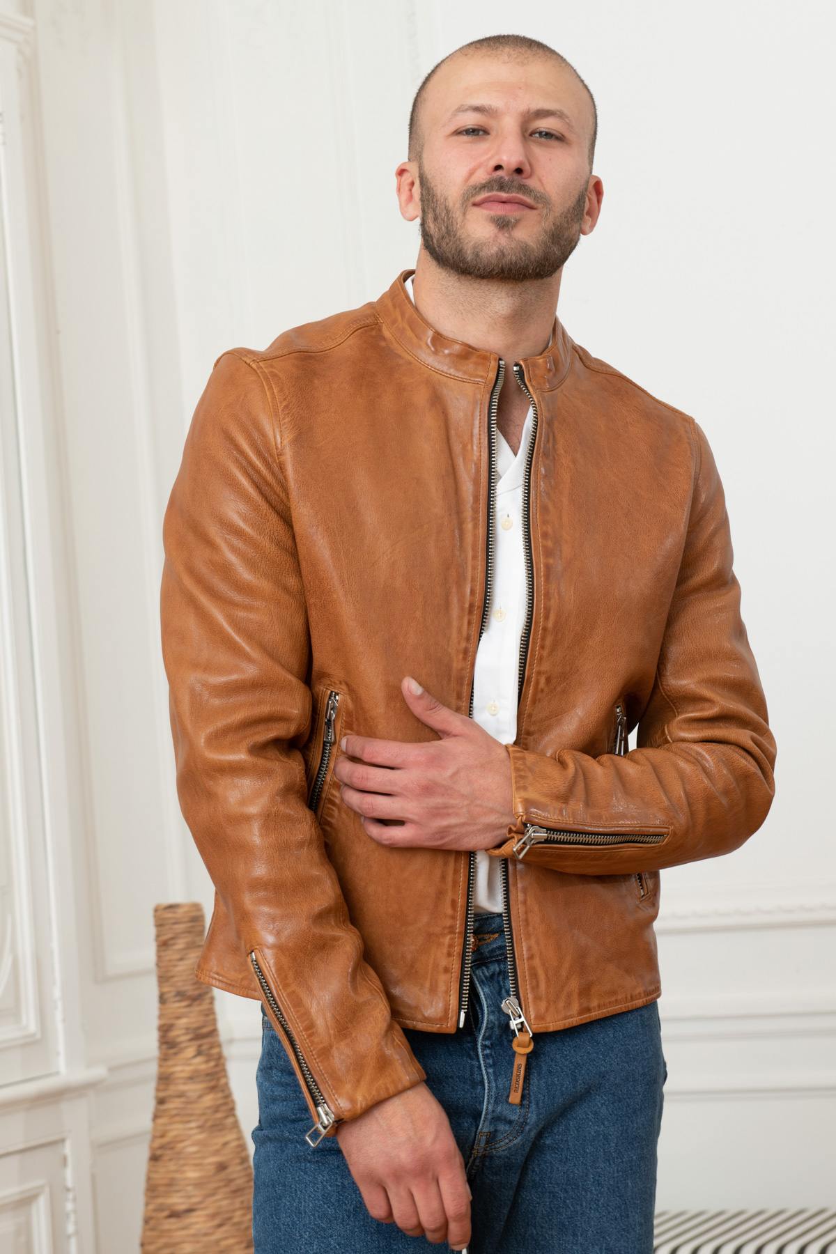 Eco-responsible leather jacket - Image n°6