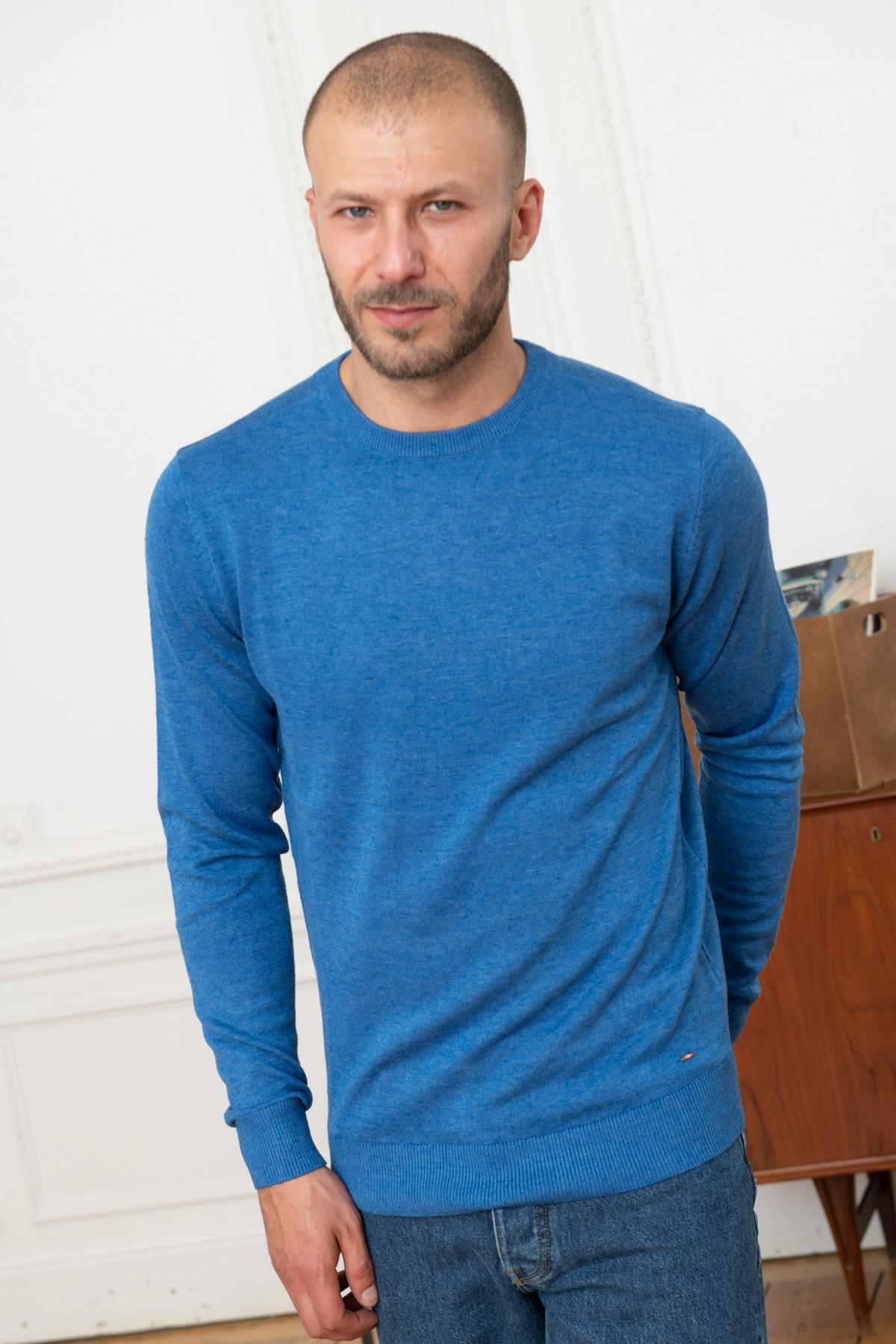 Light blue round neck sweater - Image n°1