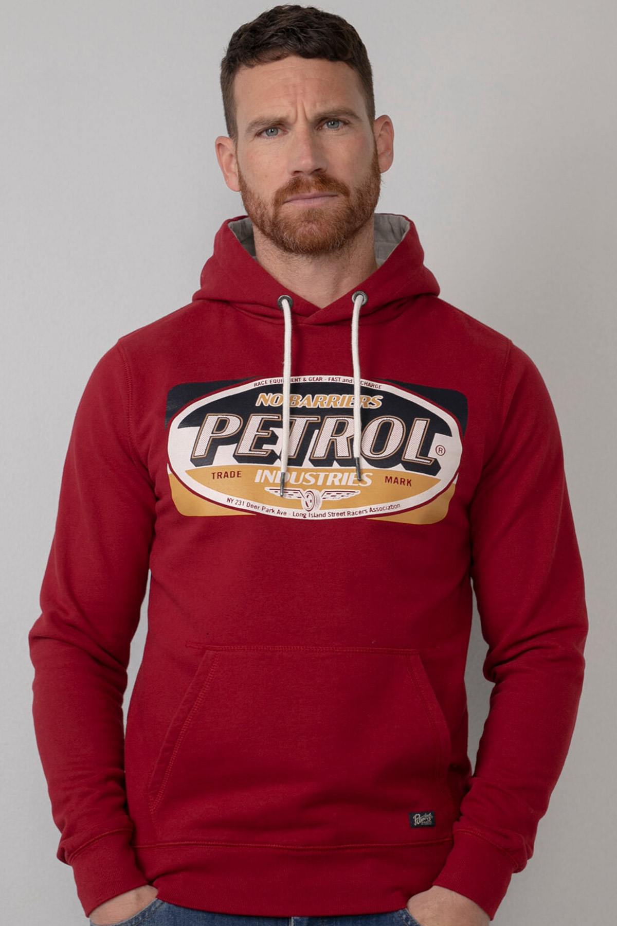 Men's red hooded sweatshirt - Image n°1