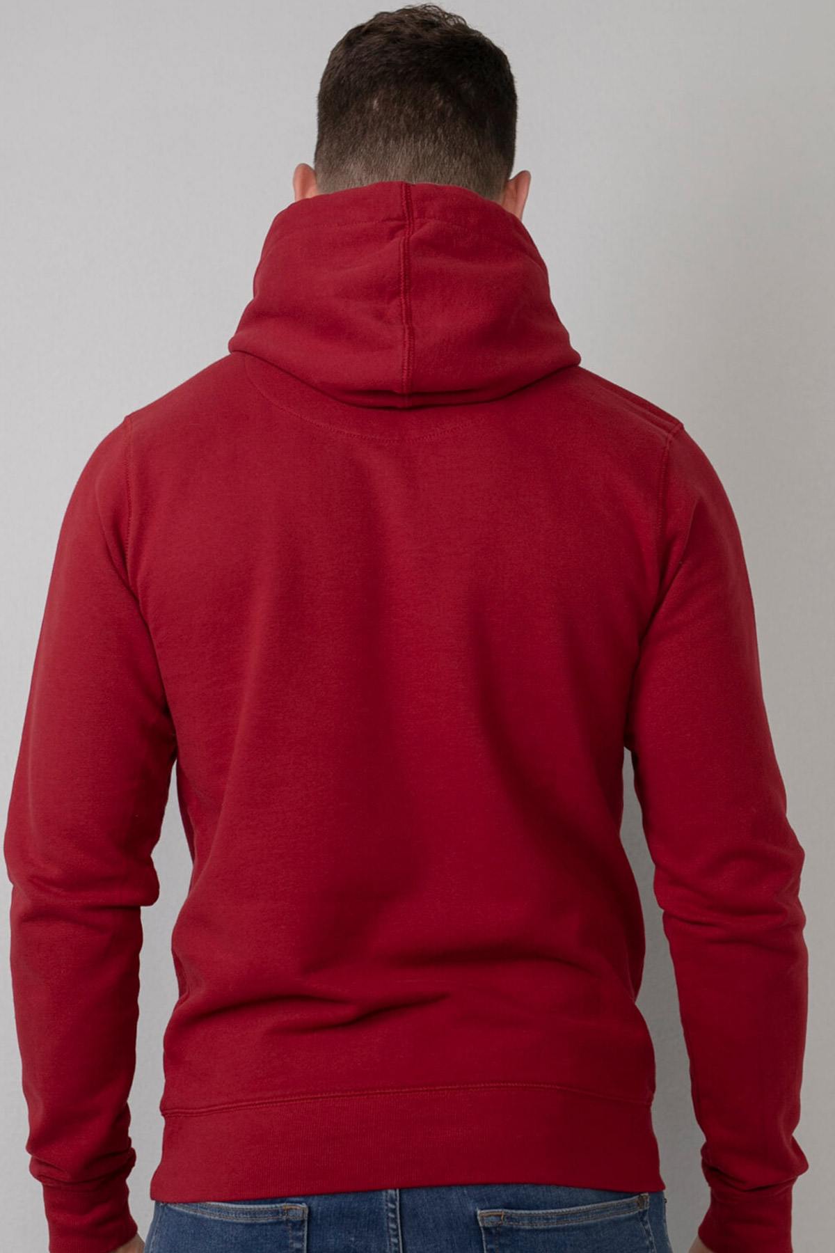 Men's red hooded sweatshirt - Image n°3