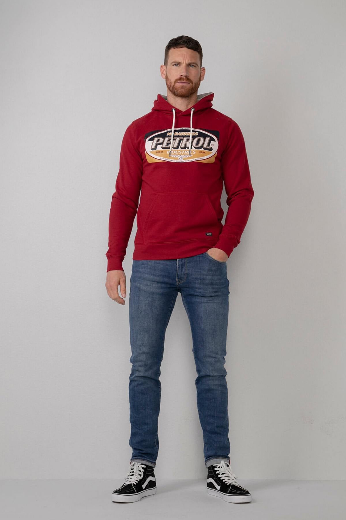 Men's red hooded sweatshirt - Image n°2