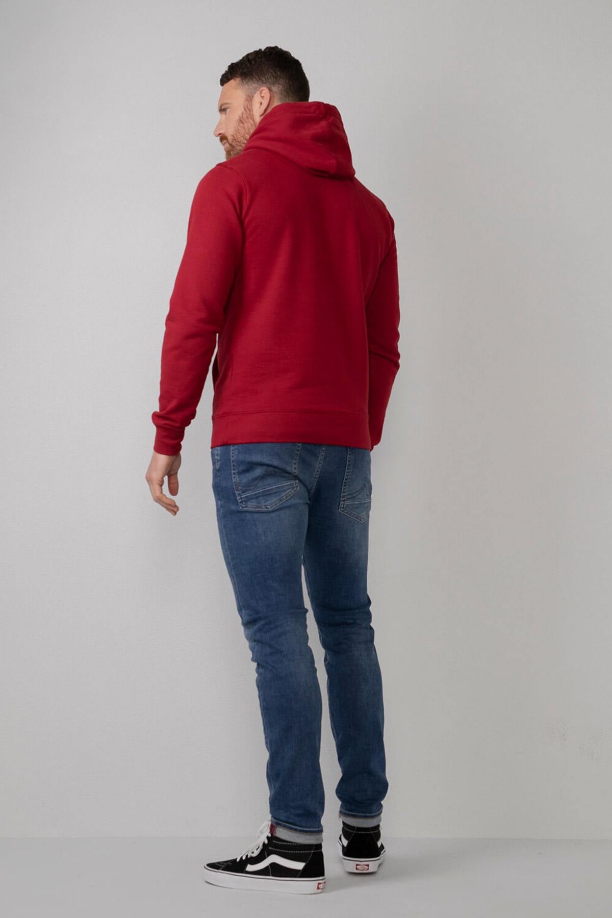 Men's red hooded sweatshirt - Image n°4