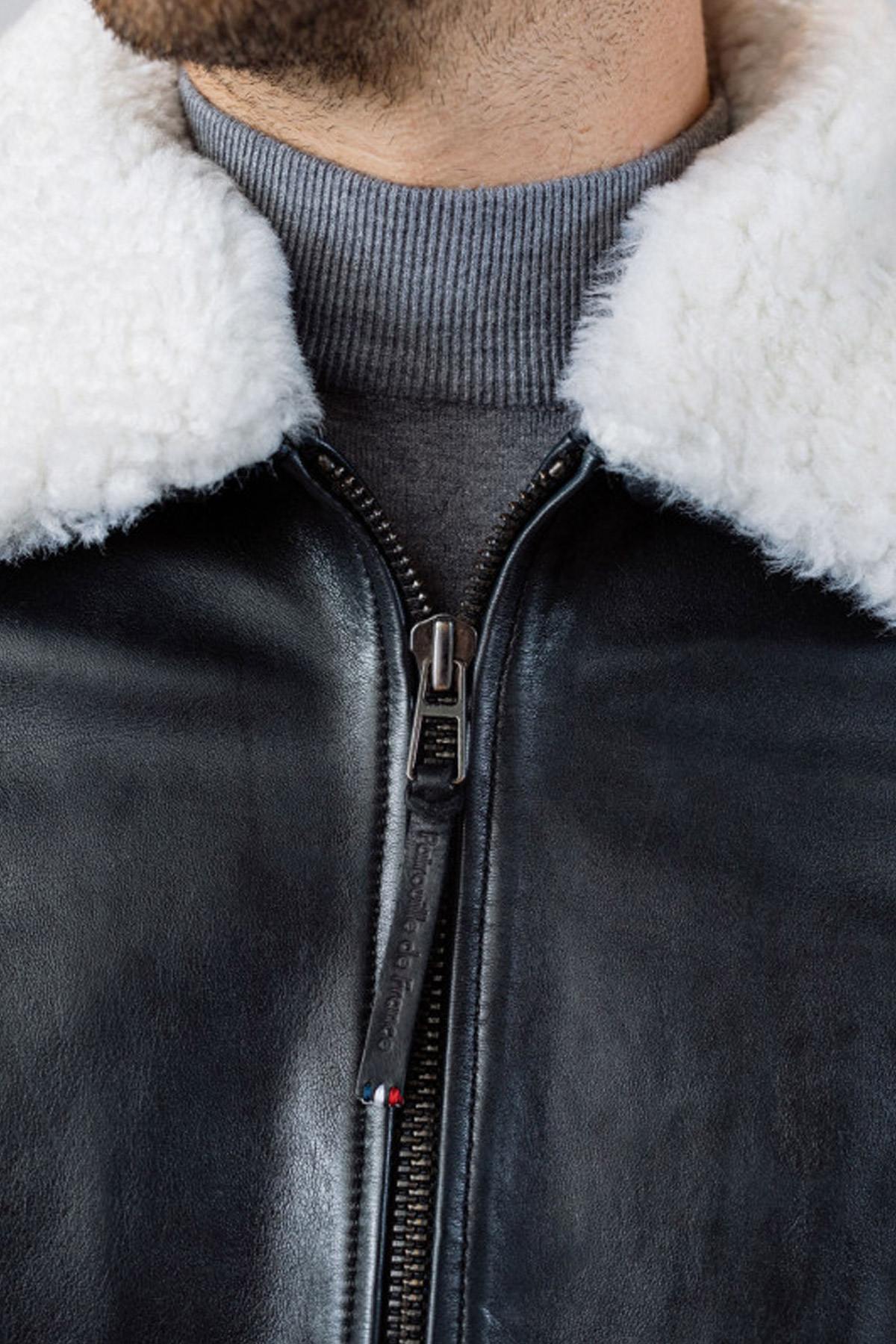 Leather aviator with removable fur collar - Image n°8