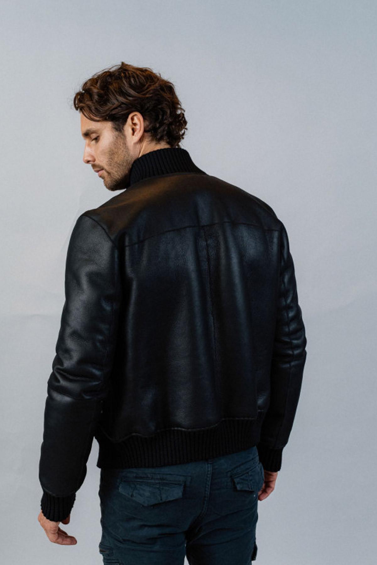 Patrouille de France leather jacket in shearling - Image n°6