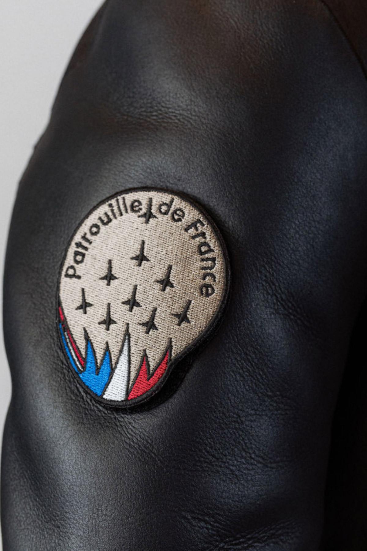 Patrouille de France leather jacket in shearling - Image n°2