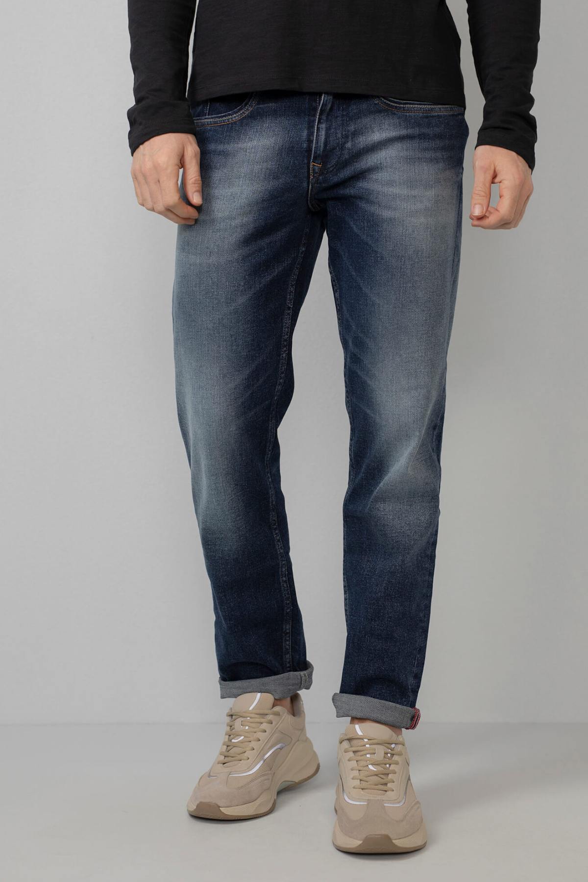 Washed effect straight jeans - Image n°1