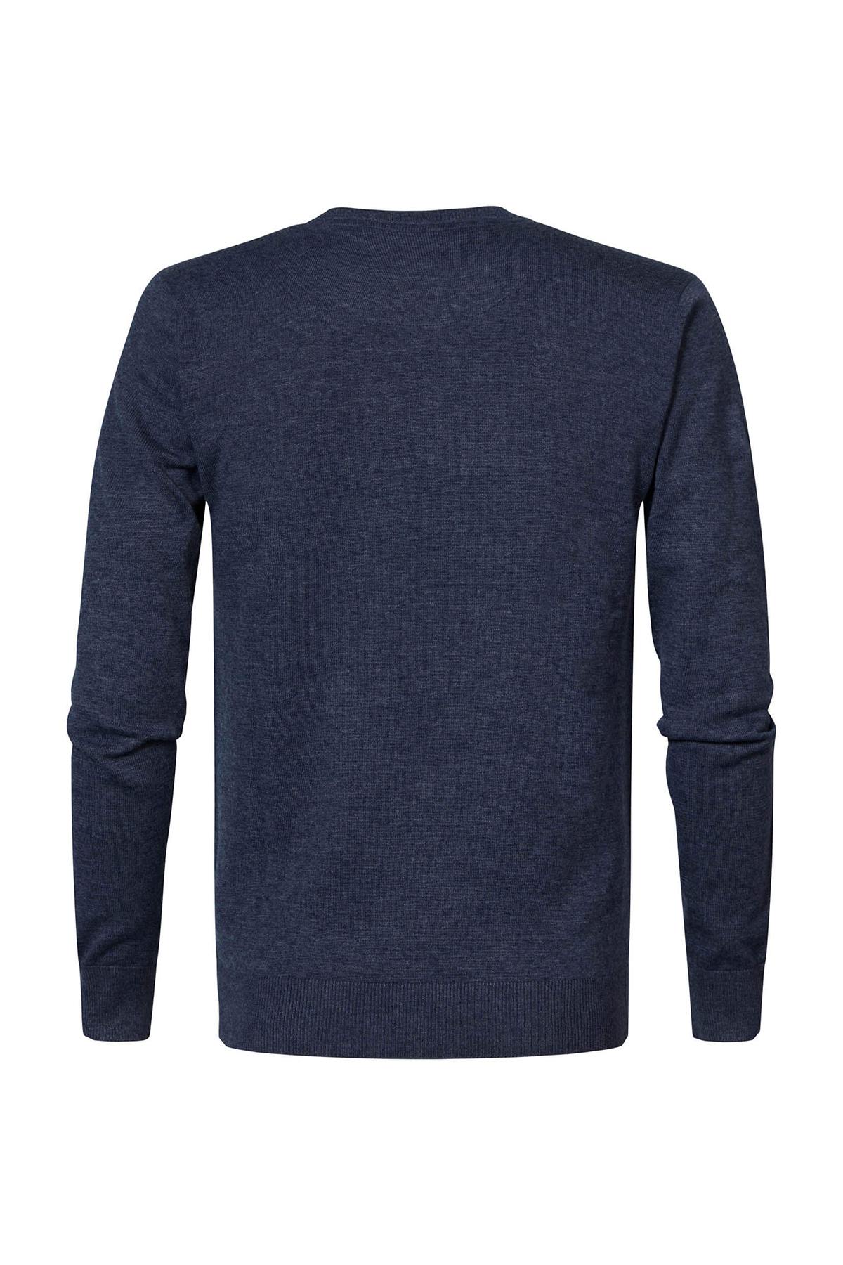 Men's navy blue v-neck sweater - Image n°7