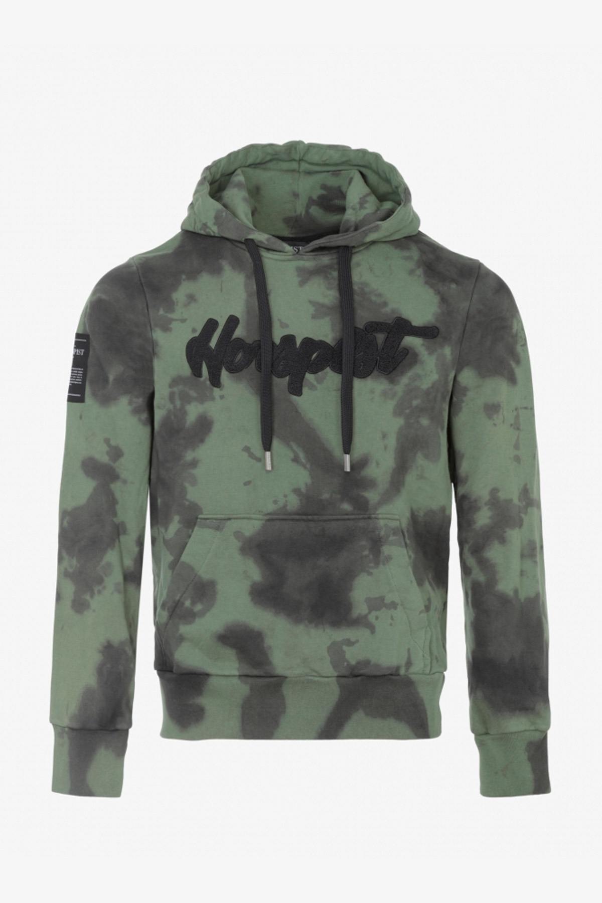 Green Camouflage Hooded Sweatshirt - Image n°1