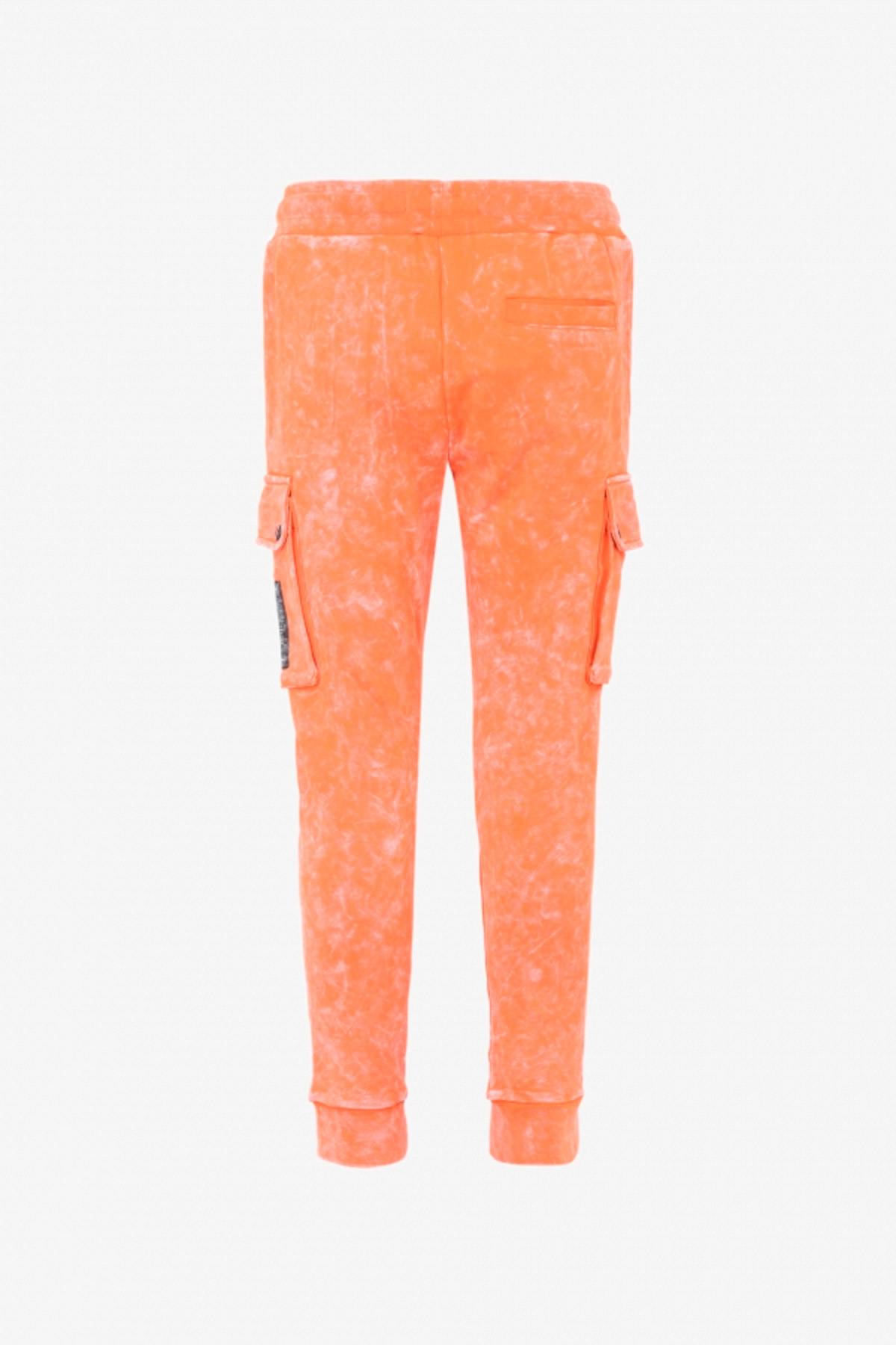 Men's orange streetwear jogging pants - Image n°3