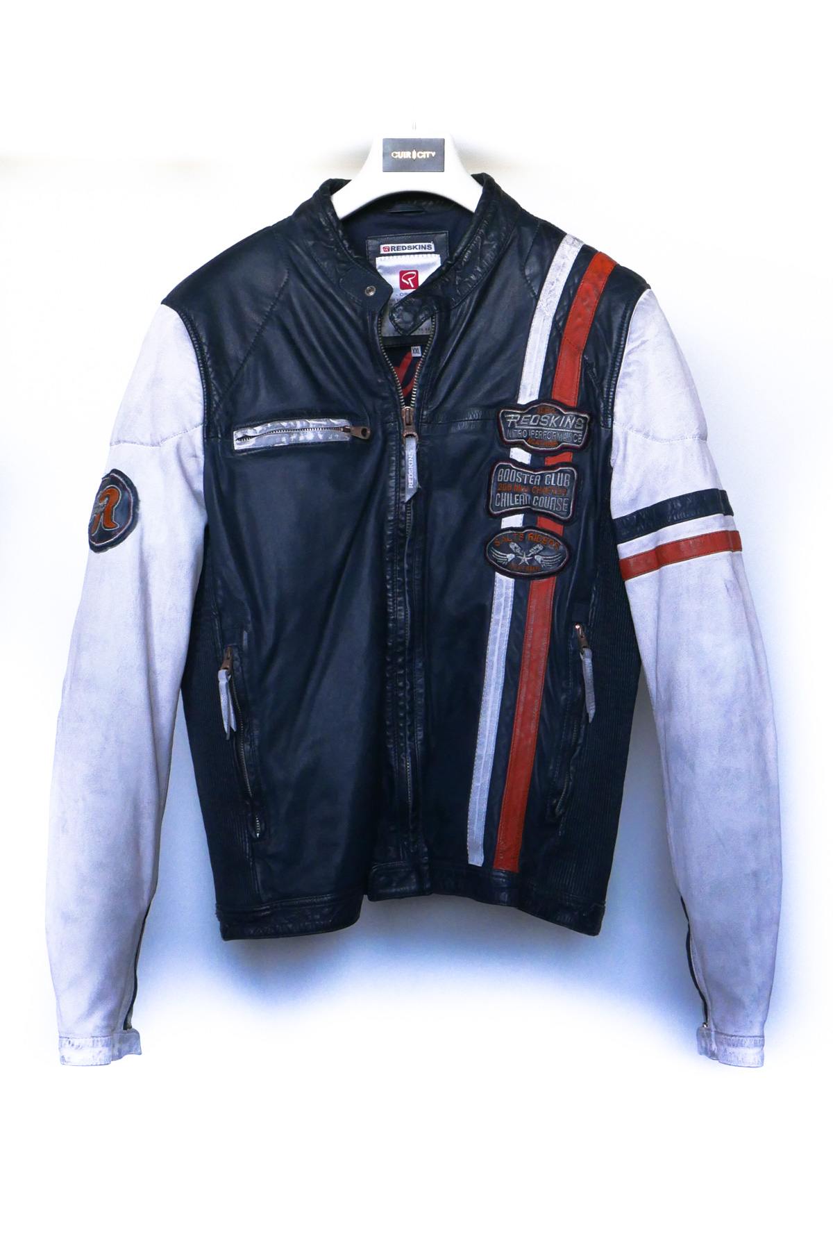 Men's racing style leather jacket - Image n°3