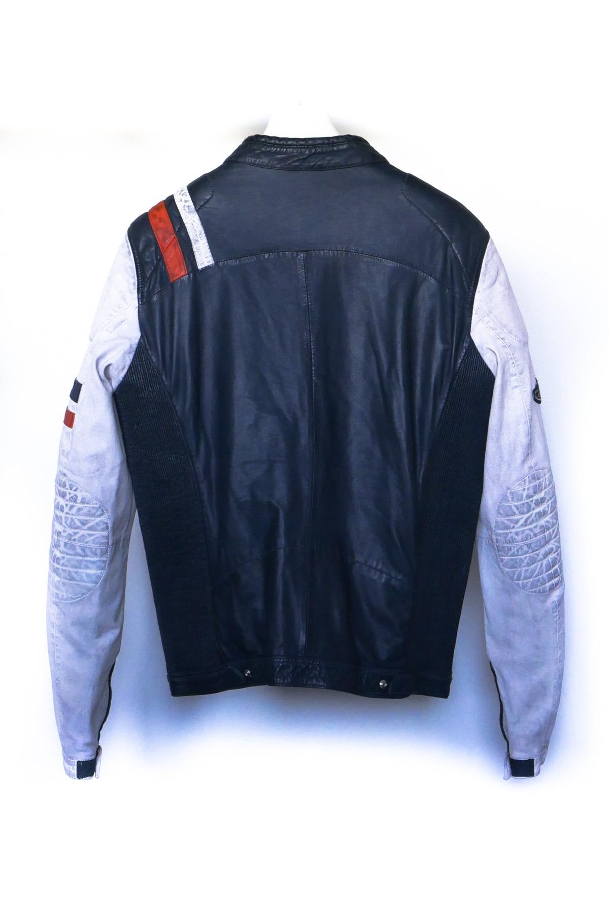 Men's racing style leather jacket - Image n°2