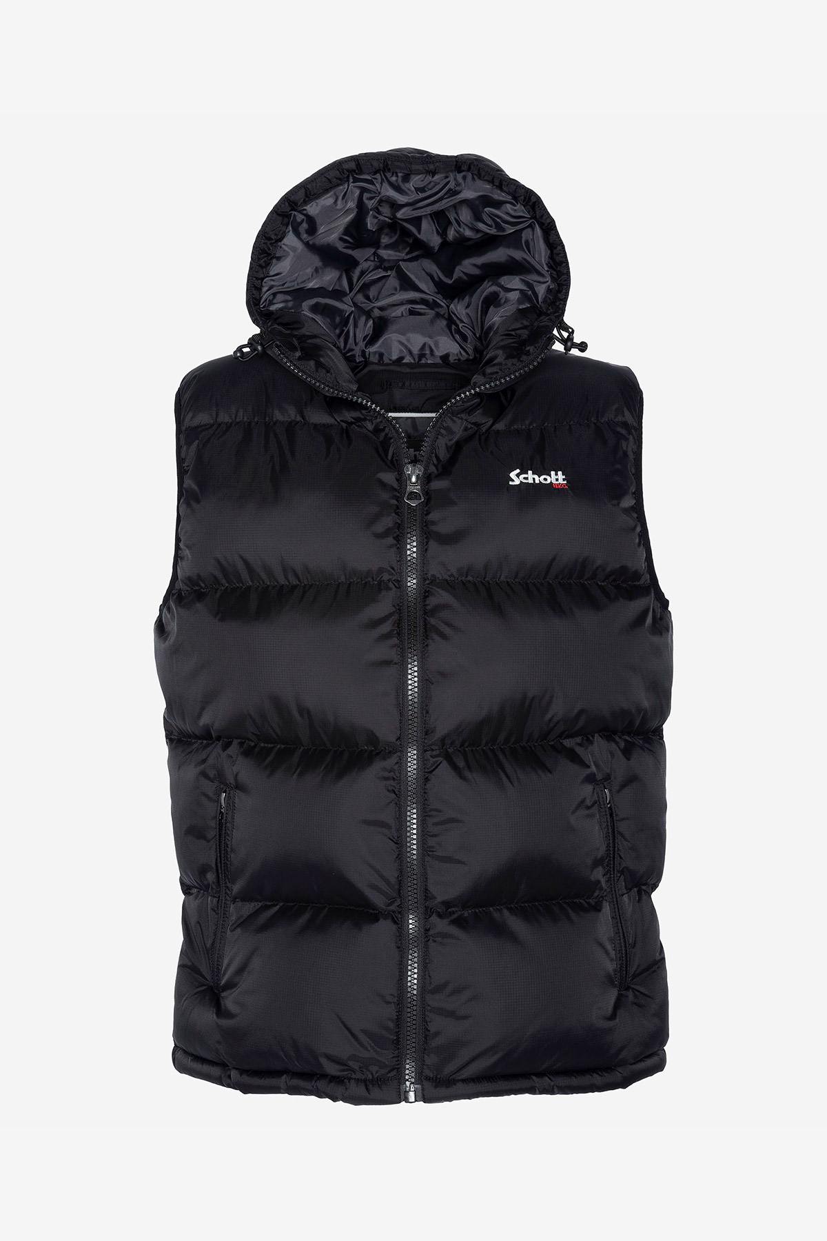 Black sleeveless down jacket - Image n°1