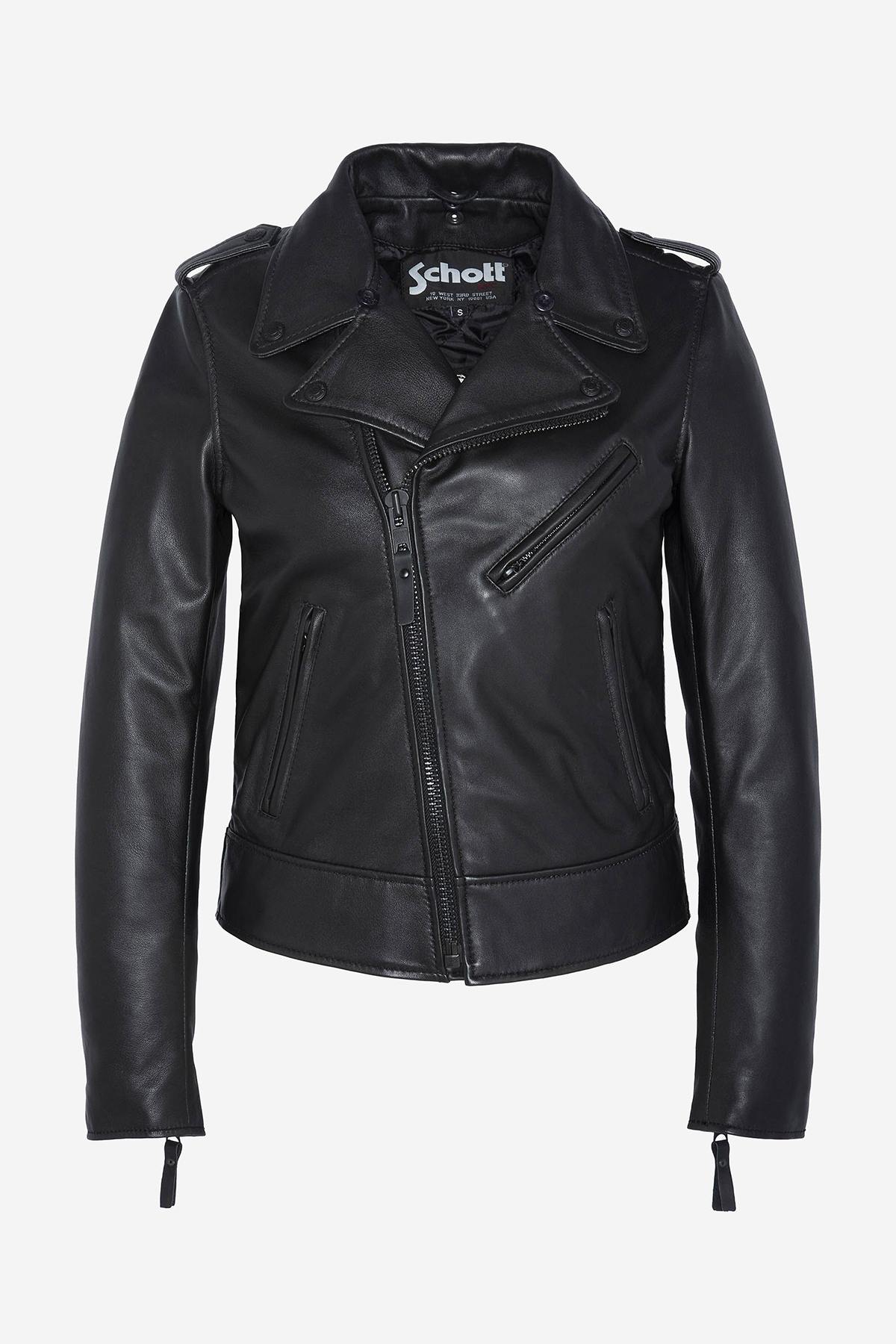 Black perfecto with removable sheepskin collar - Image n°2