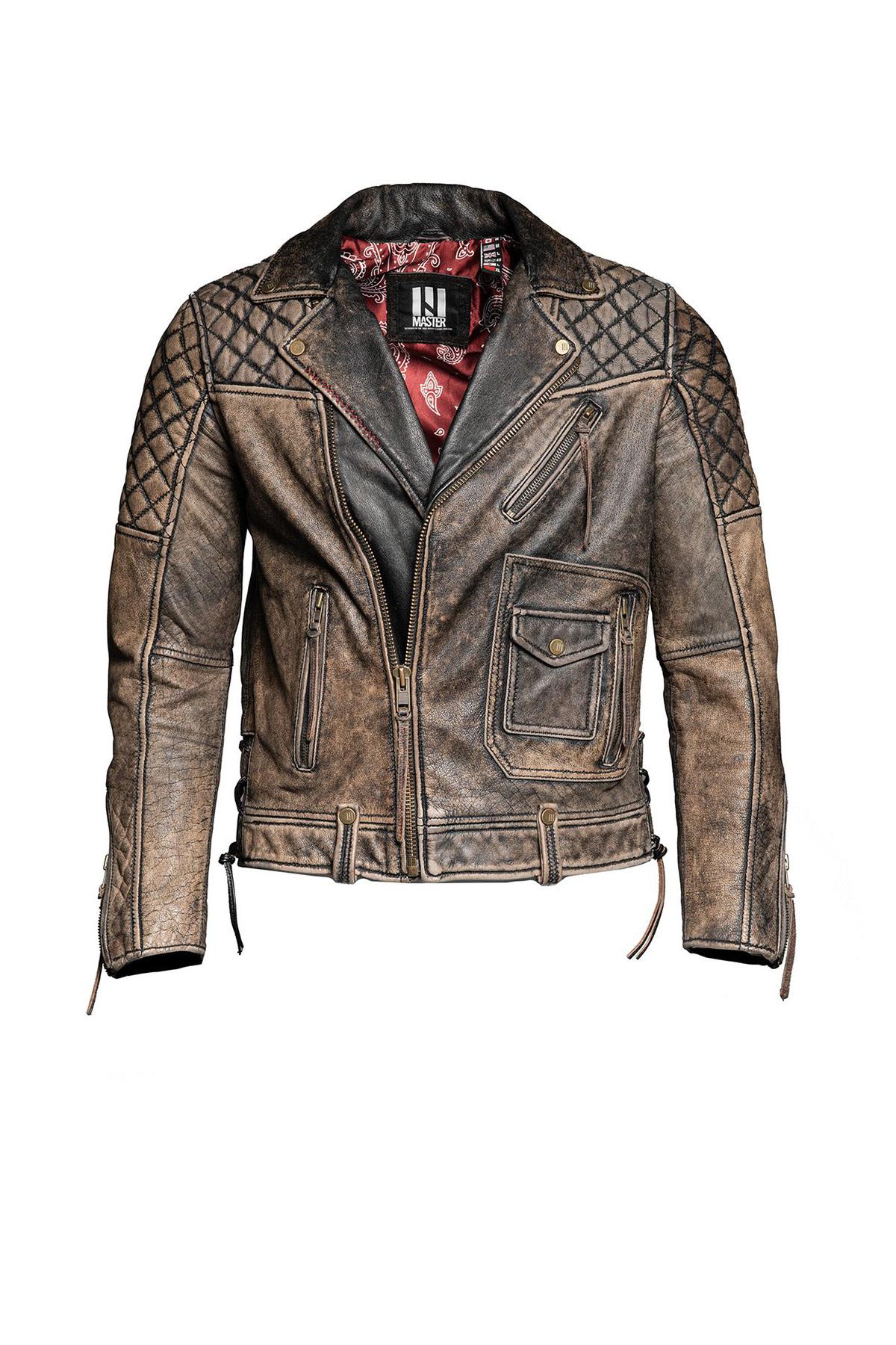 Biker Jacket in hand-aged full-grain buffalo leather - Image n°10