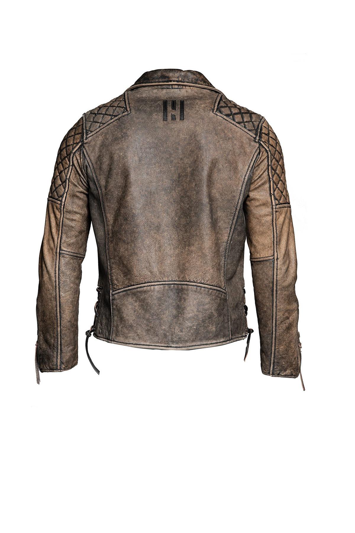 Biker Jacket in hand-aged full-grain buffalo leather - Image n°11