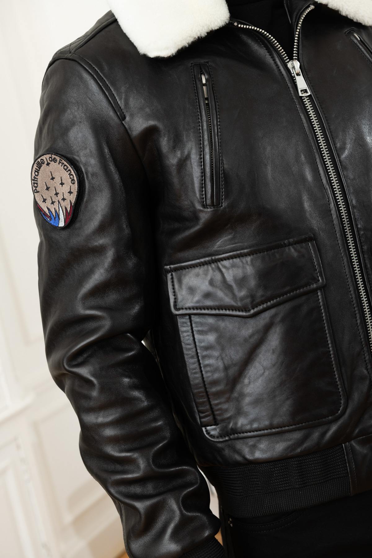 French patrol pilot leather jacket - Image n°5