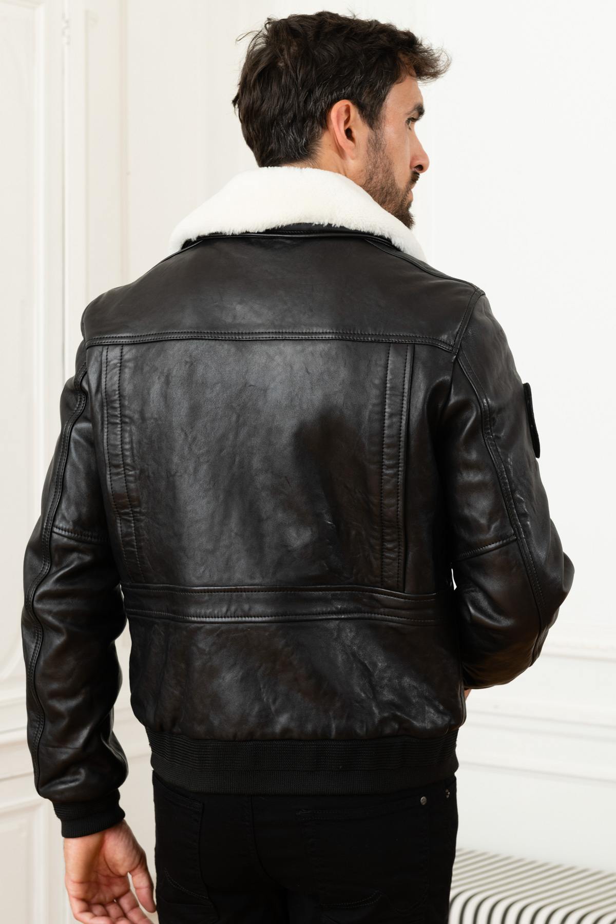 French patrol pilot leather jacket - Image n°3