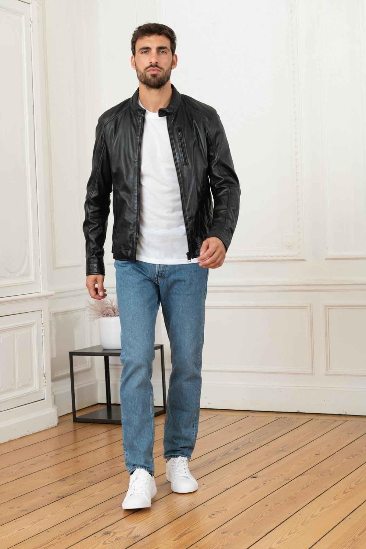 Black genuine leather jacket - Image n°2