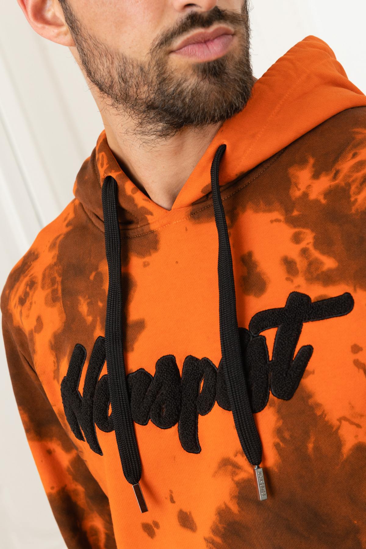 Men's orange camouflage sweater - Image n°2