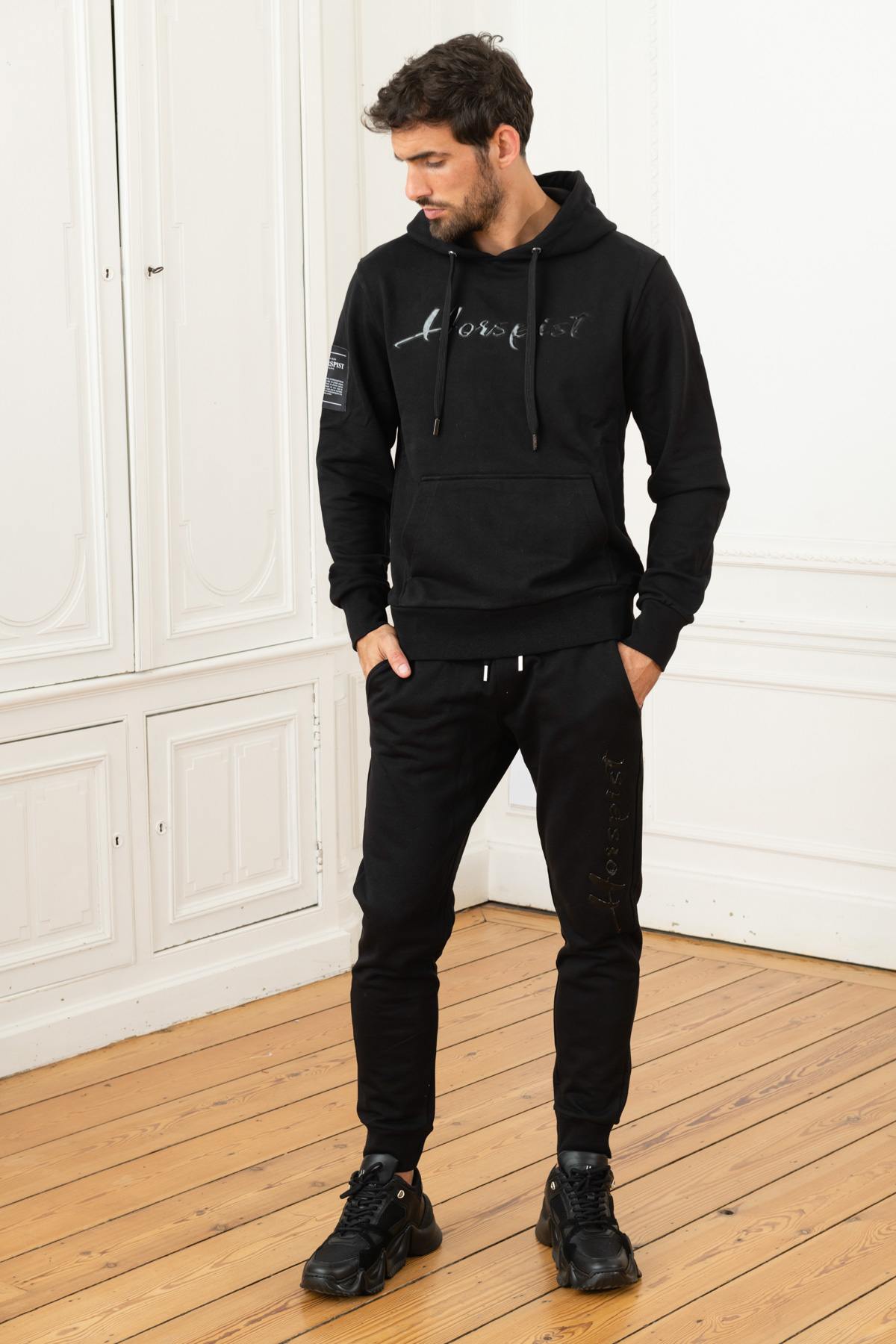 Black stretch sweatpants - Image n°4