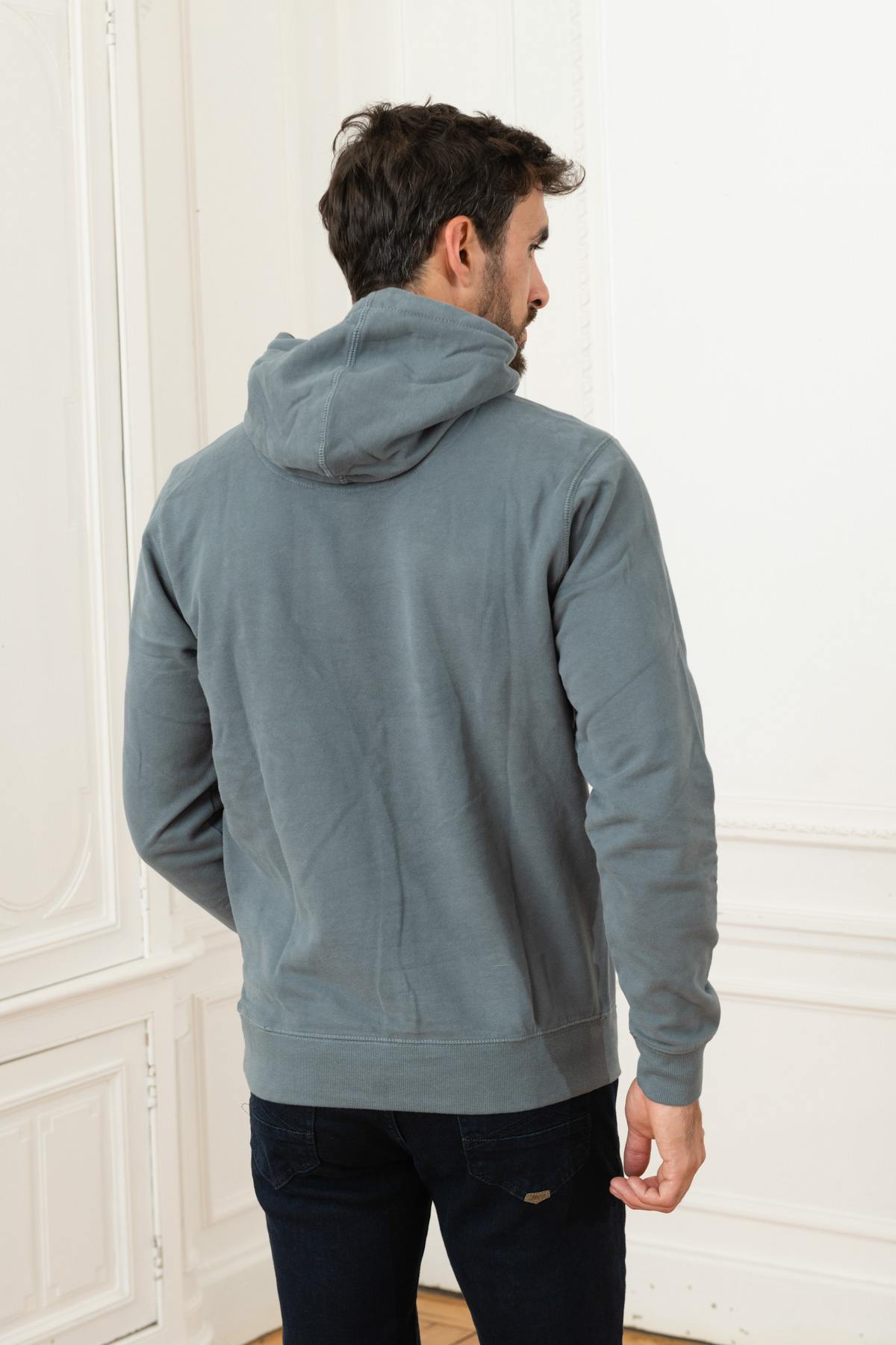 Gray Green Hooded Sweater - Image n°3