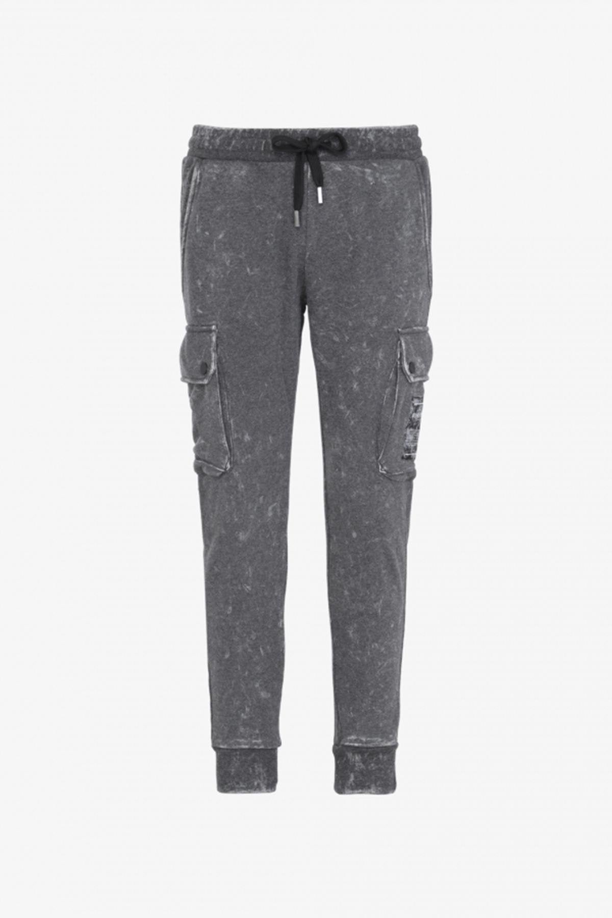 Gray worn effect jogging pants - Image n°3