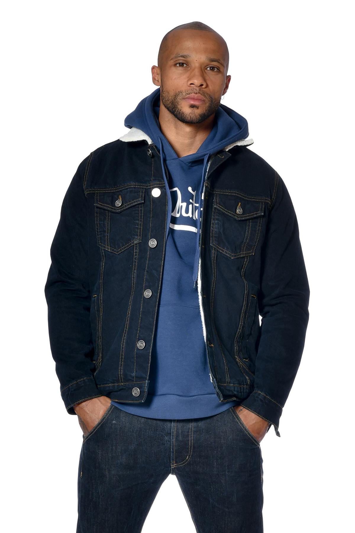 Fleece denim jacket - Image n°1