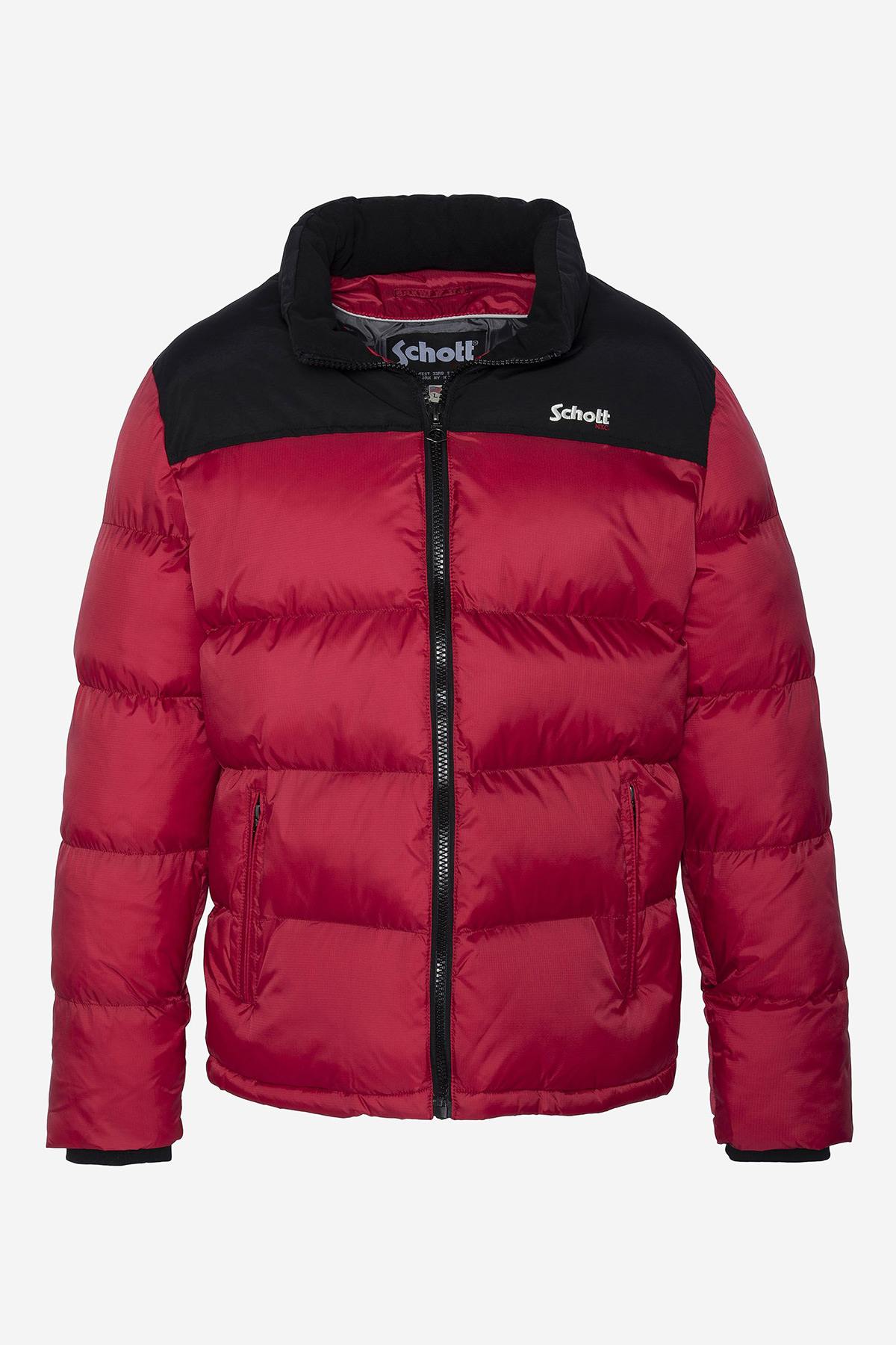 Red and black sportswear down jacket - Image n°1