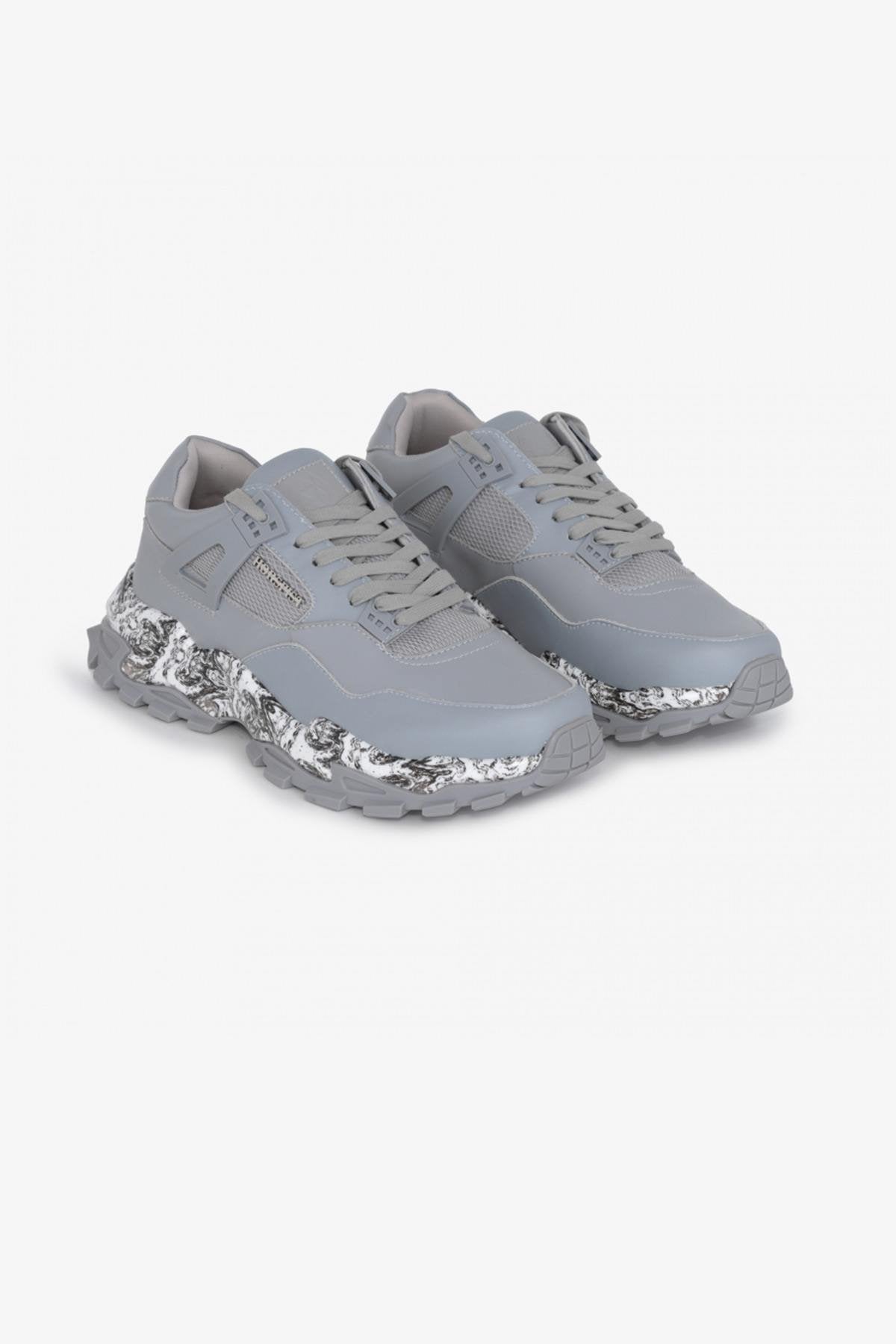 Matte gray men's sneakers - Image n°3