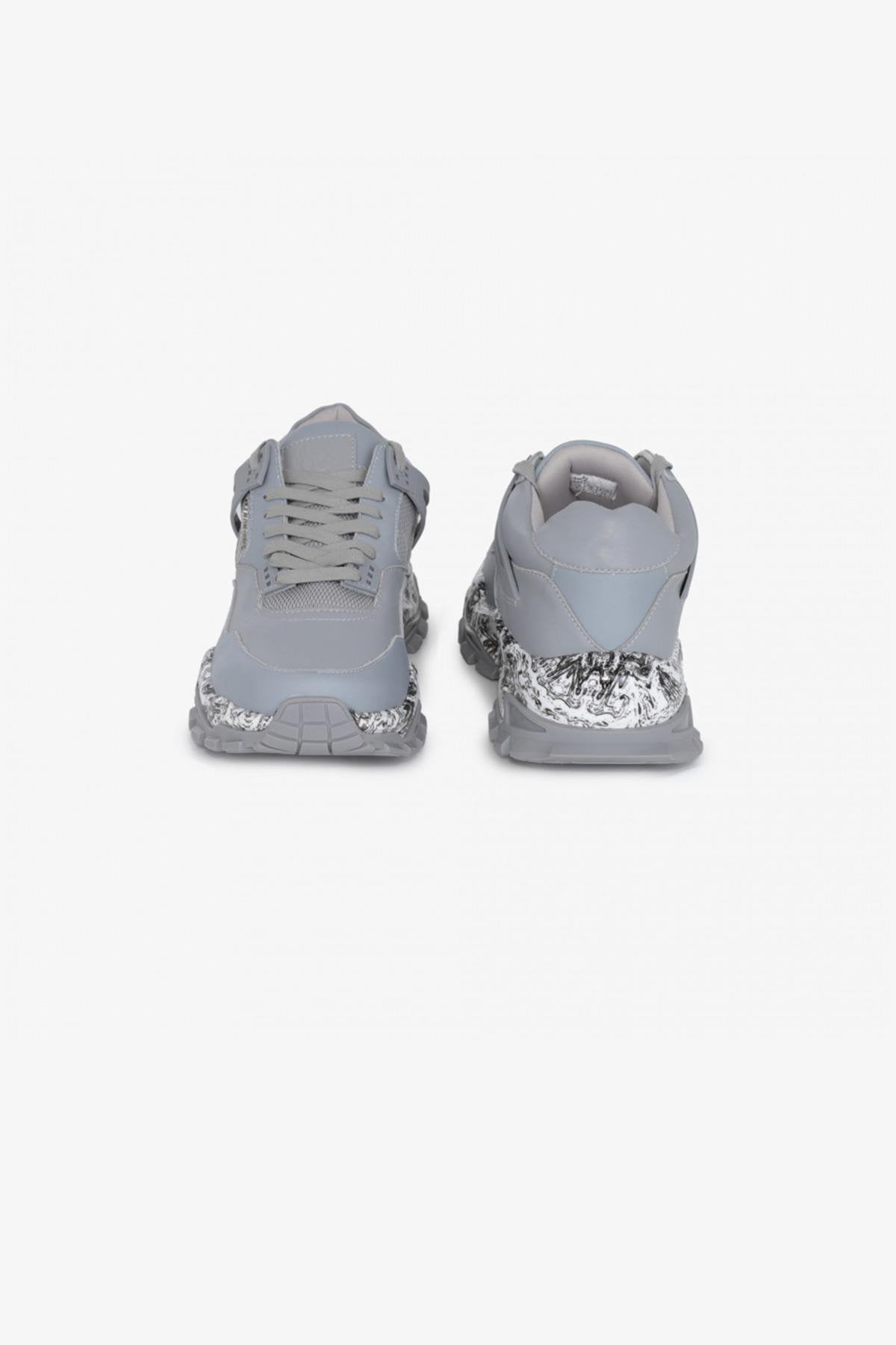 Matte gray men's sneakers - Image n°6