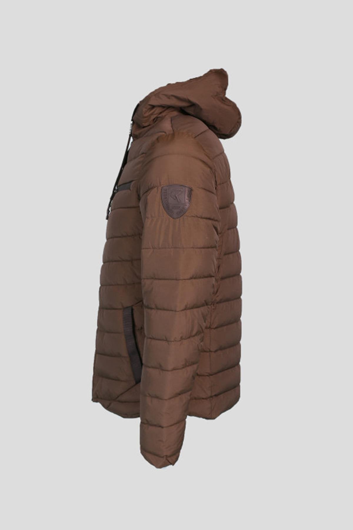 Brown quilted down jacket - Image n°3