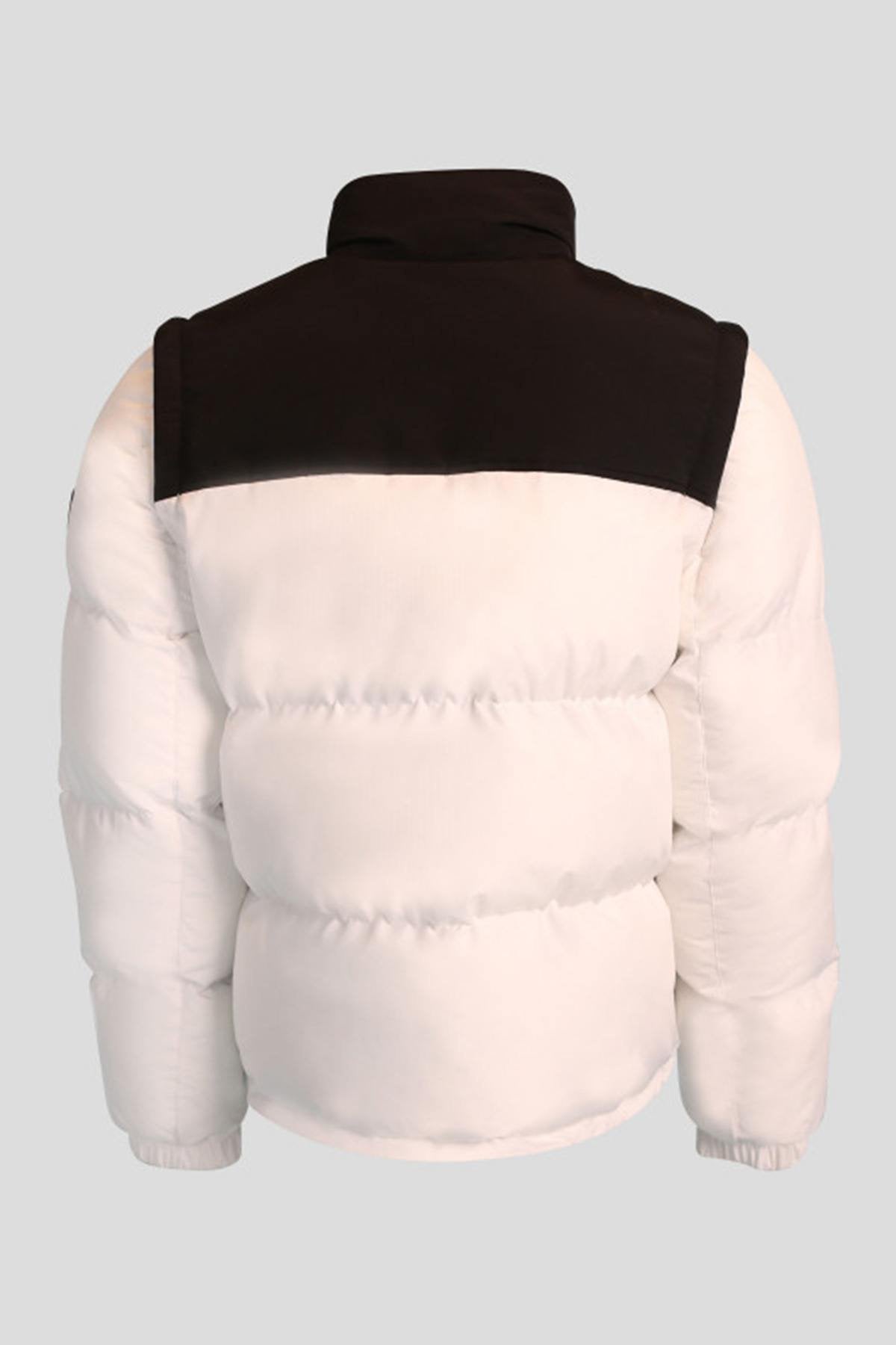 White all-season down jacket with removable sleeves - Image n°3