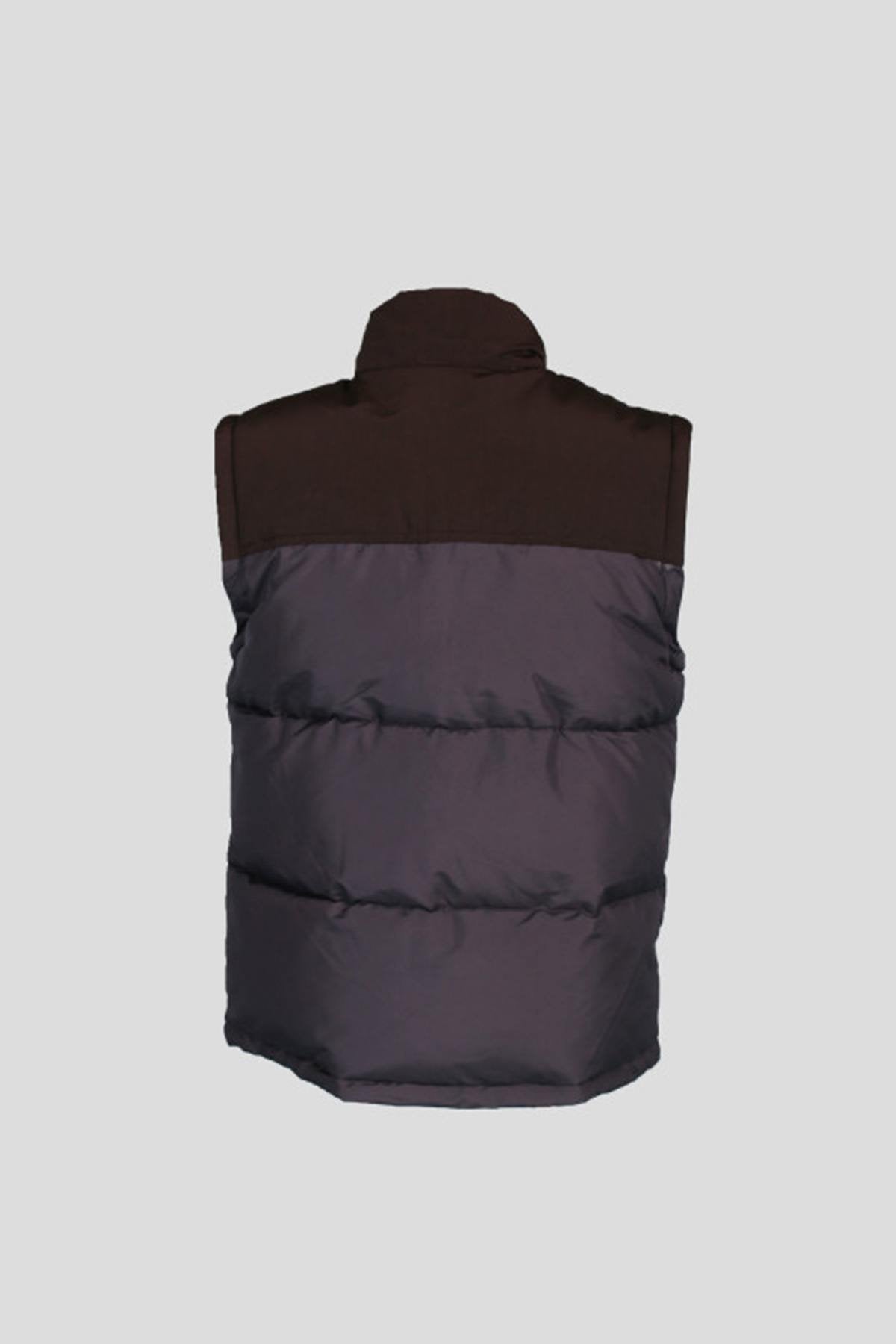 Navy blue down jacket with removable sleeves - Image n°3