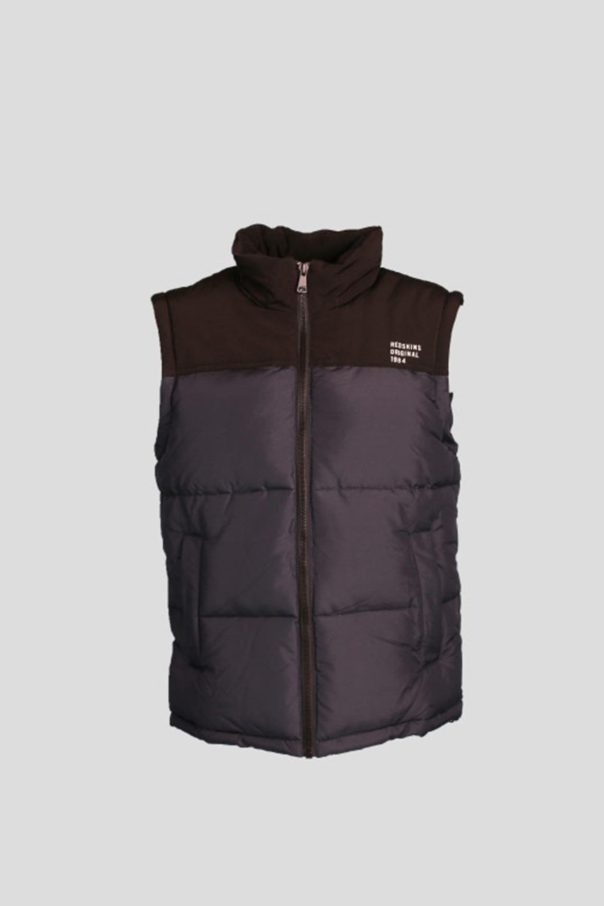 Navy blue down jacket with removable sleeves - Image n°2