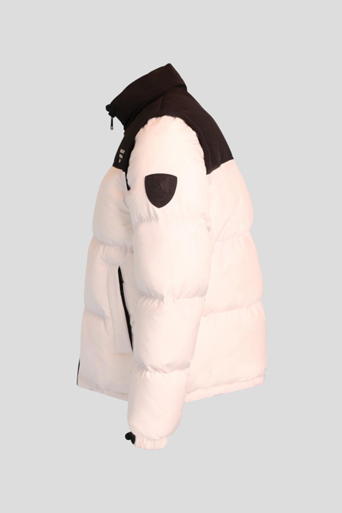 White all-season down jacket with removable sleeves - Image n°4