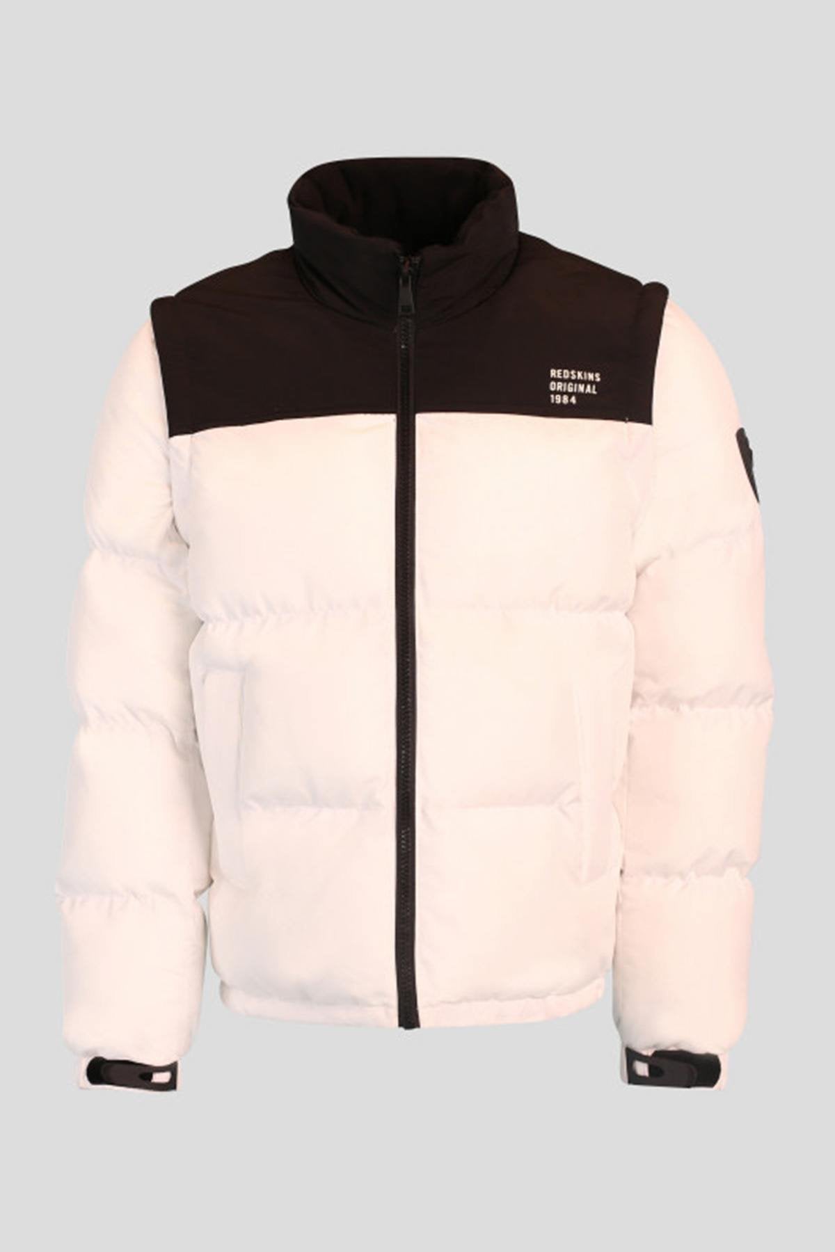 White all-season down jacket with removable sleeves - Image n°1