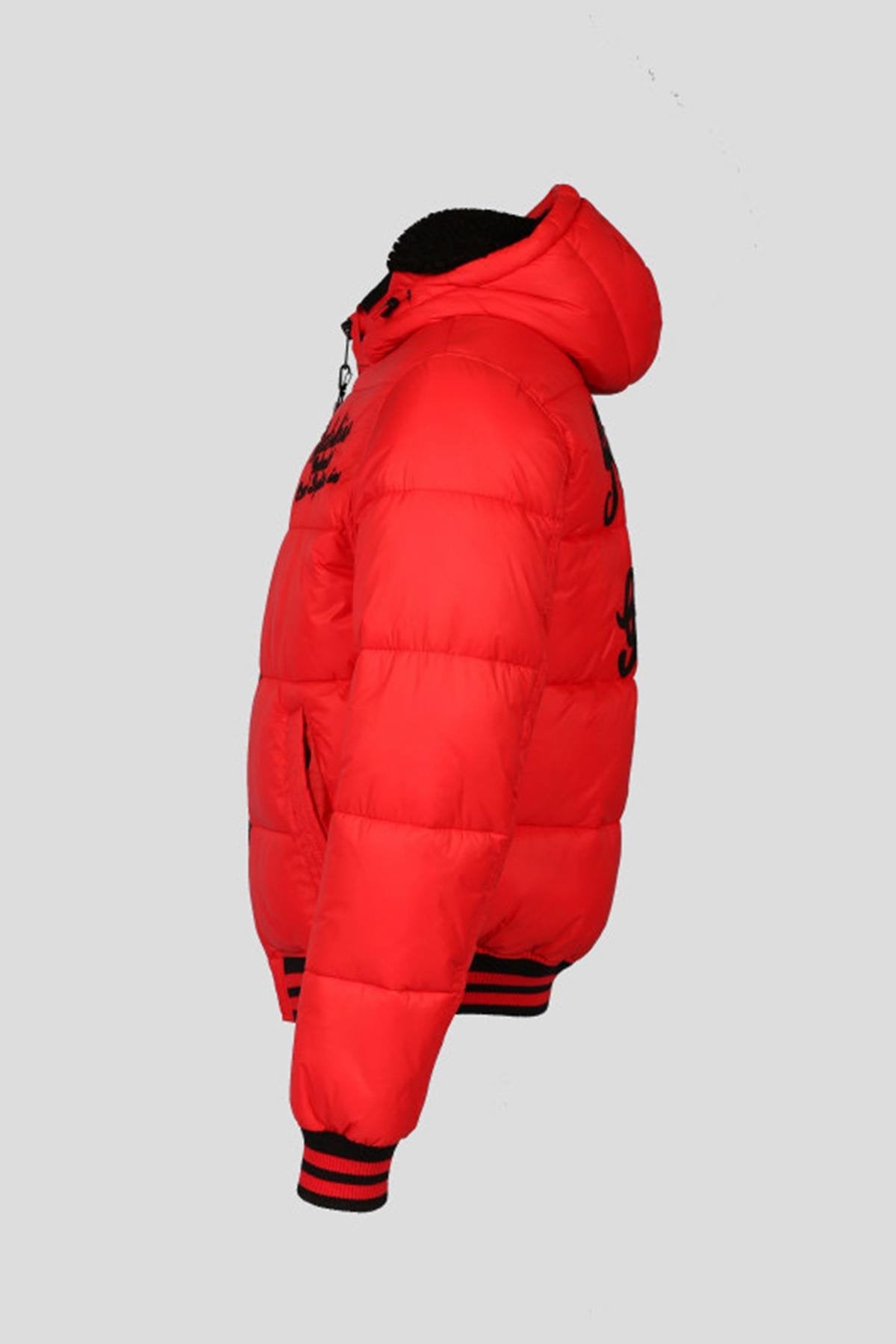 Warm red nylon down jacket - Image n°3