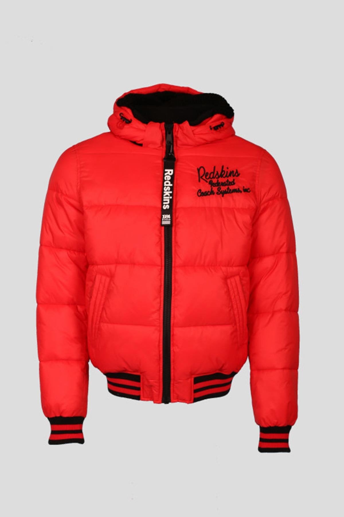 Warm red nylon down jacket - Image n°1