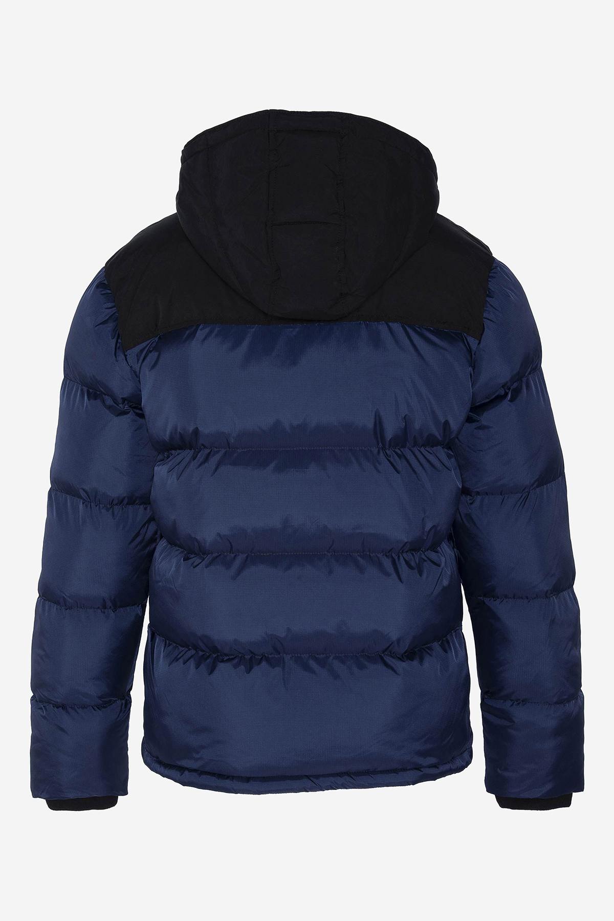 Navy blue casual sportswear down jacket - Image n°2