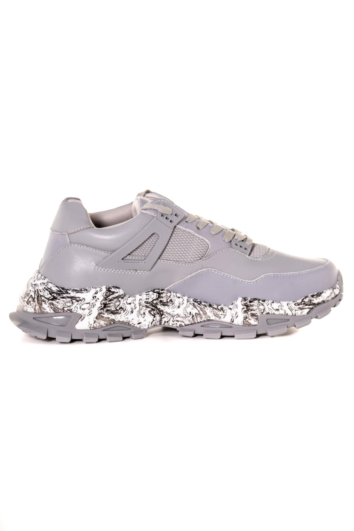 Matte gray men's sneakers - Image n°2