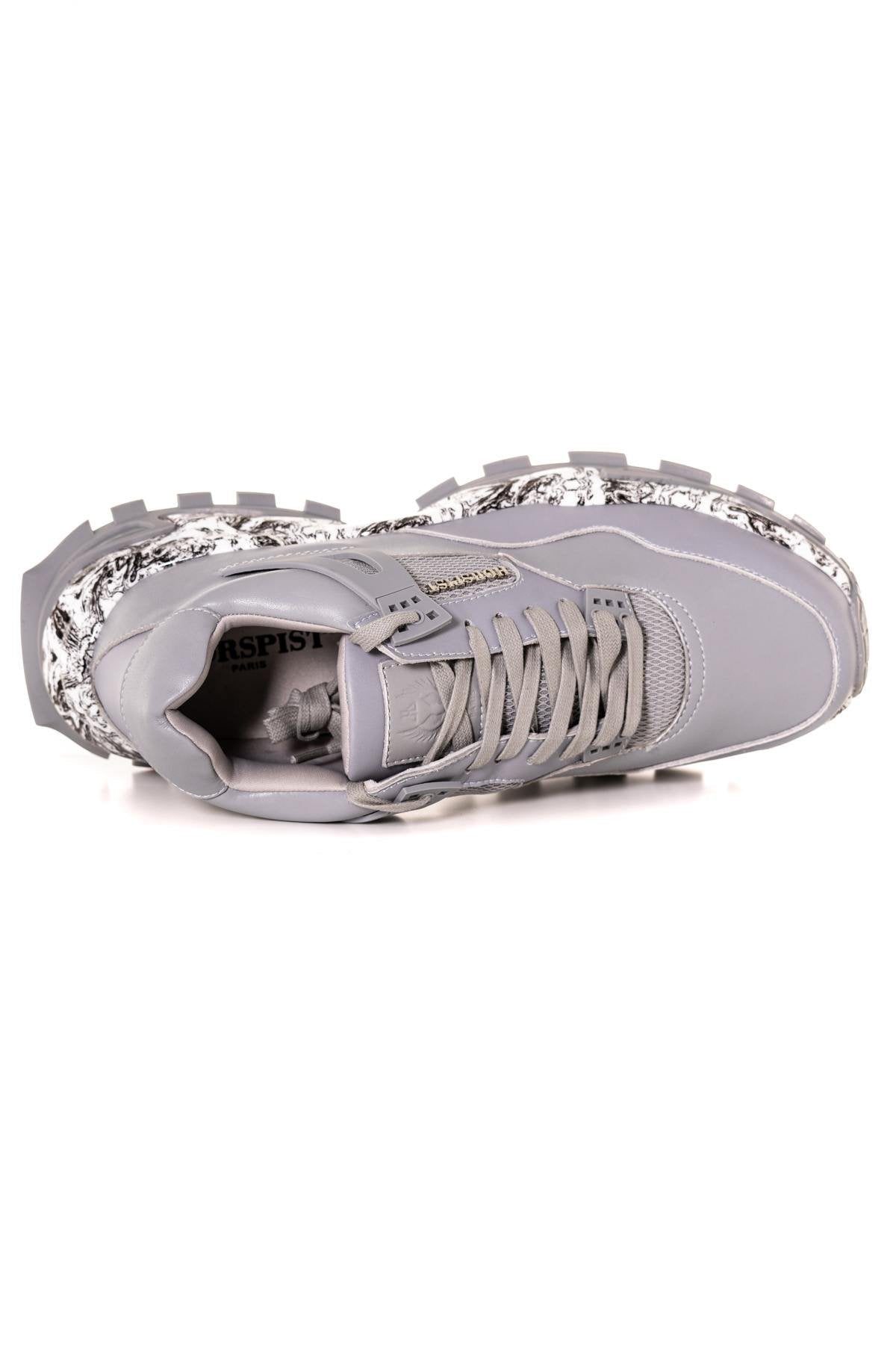 Matte gray men's sneakers - Image n°8