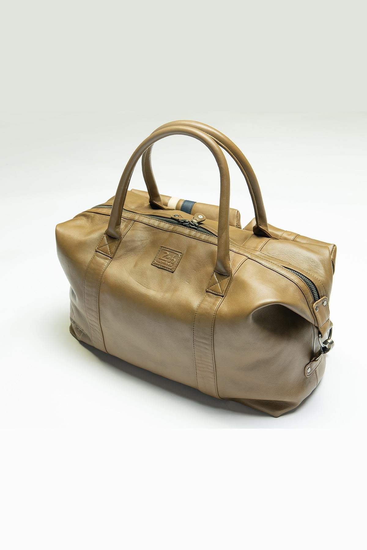 48h travel bag in khaki leather - Image n°2