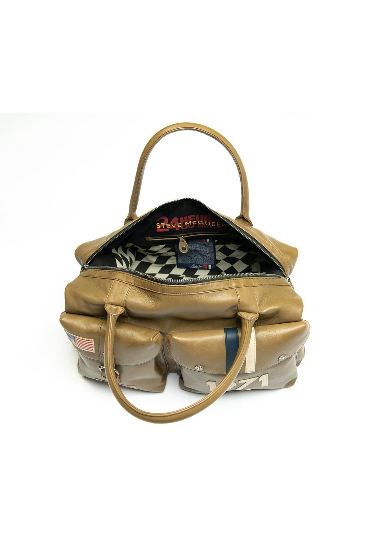 48h travel bag in khaki leather - Image n°3