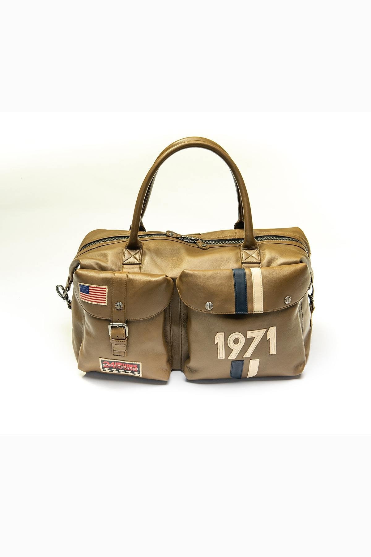 48h travel bag in khaki leather - Image n°4