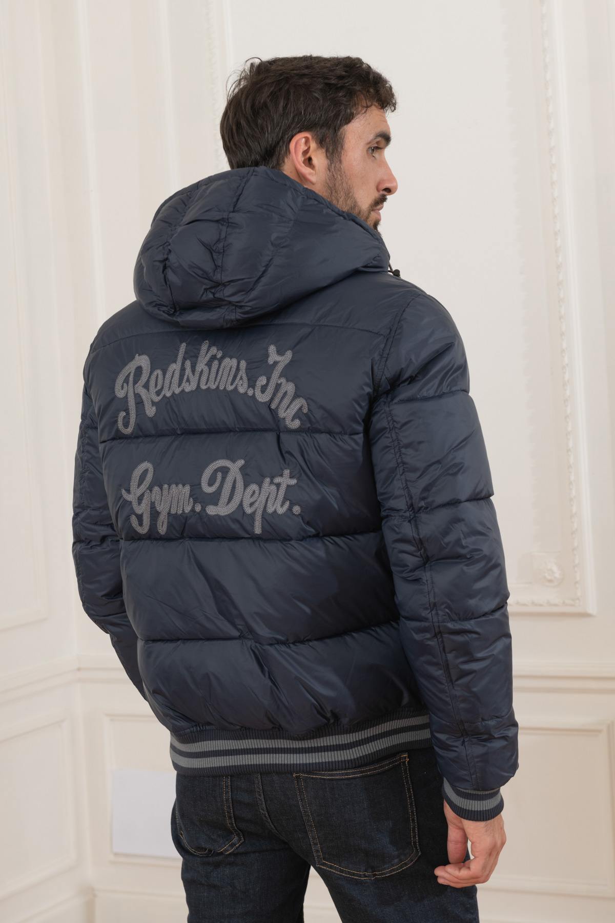 Men's navy blue quilted down jacket - Image n°5