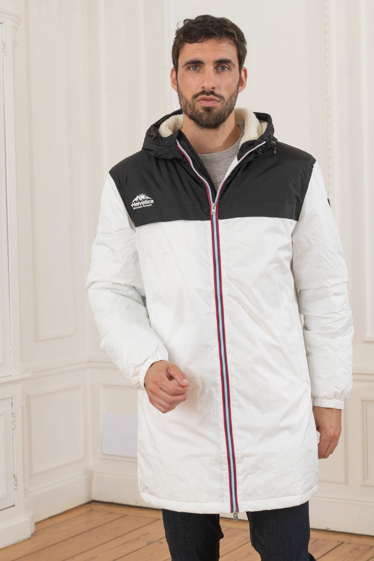 White and black technical parka - Image n°1