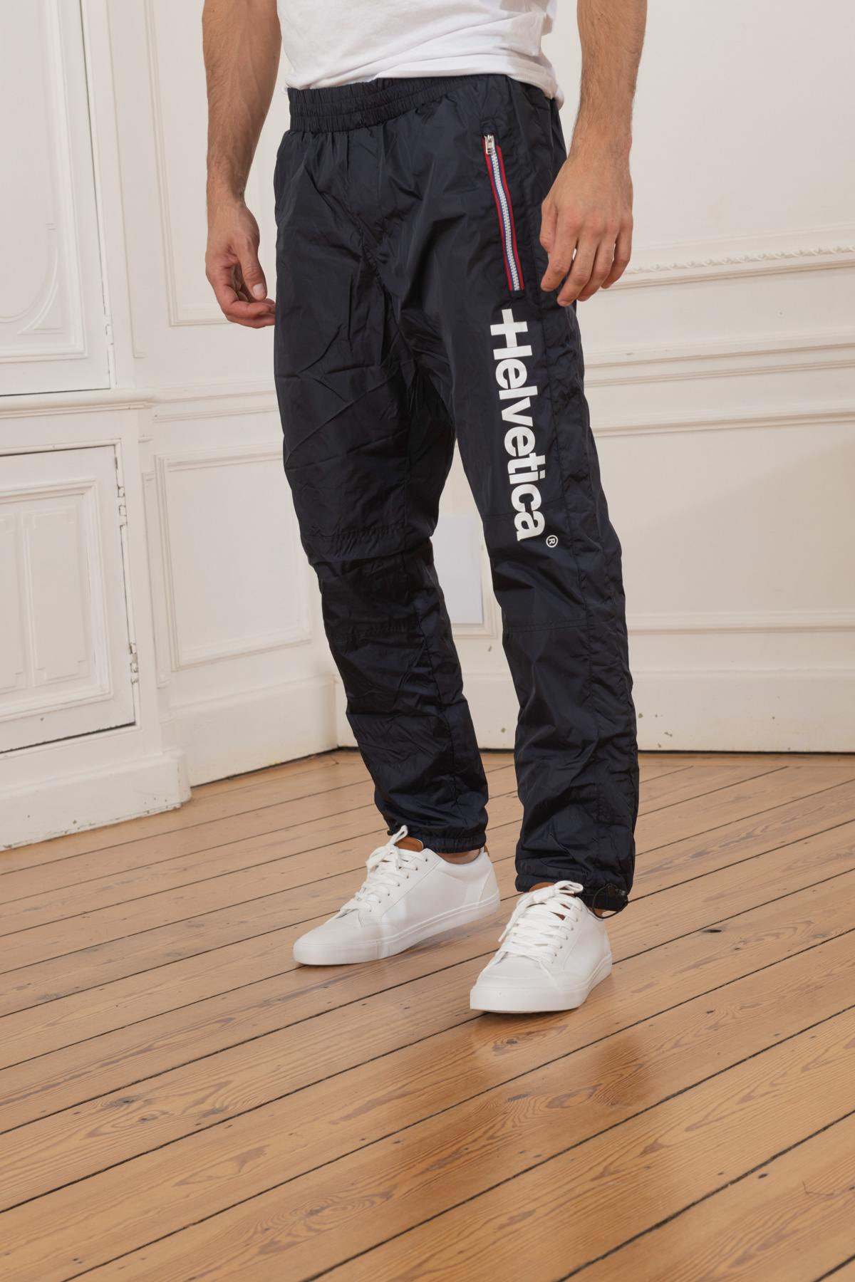 Flowy navy blue sportswear pants - Image n°5