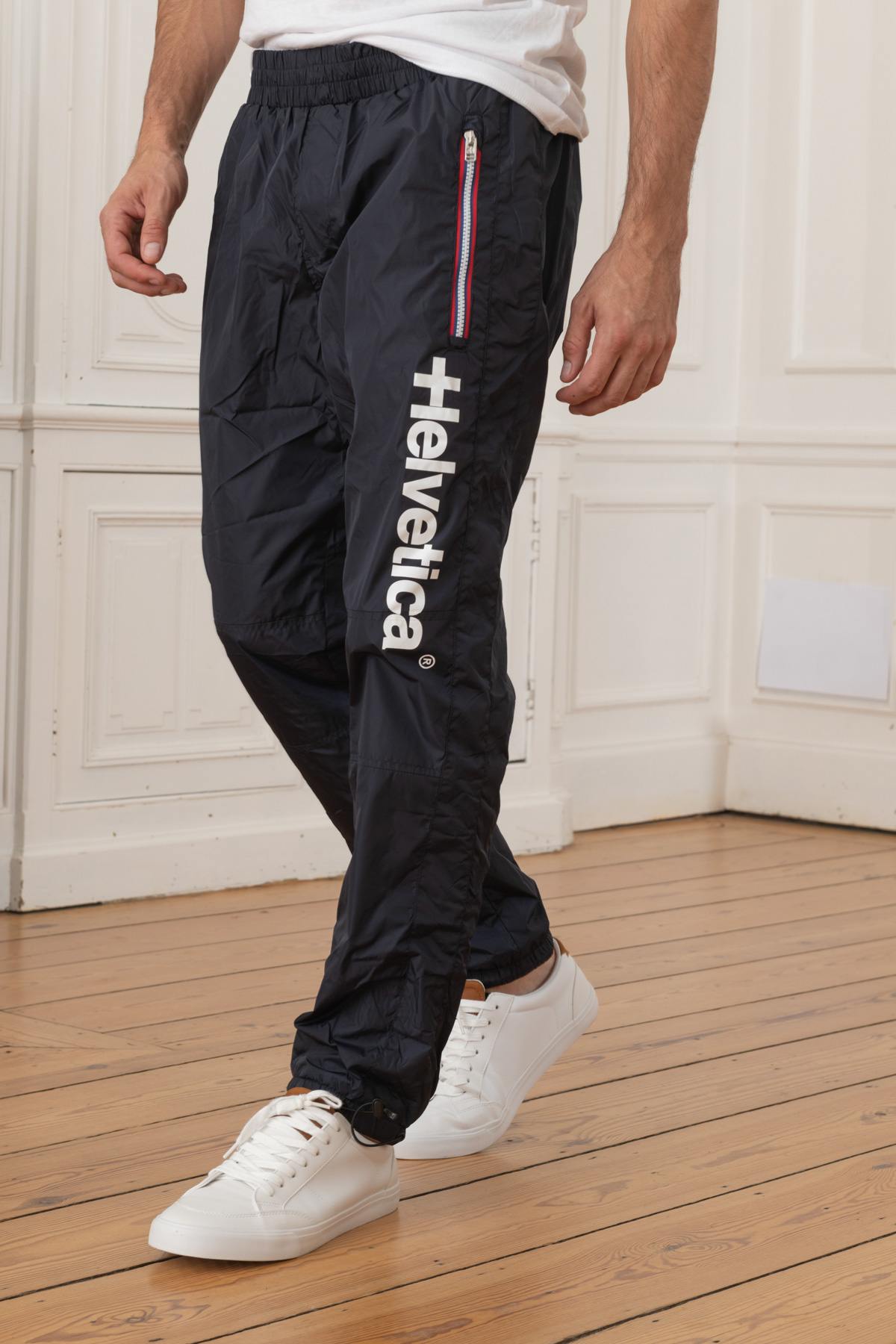 Flowy navy blue sportswear pants - Image n°6