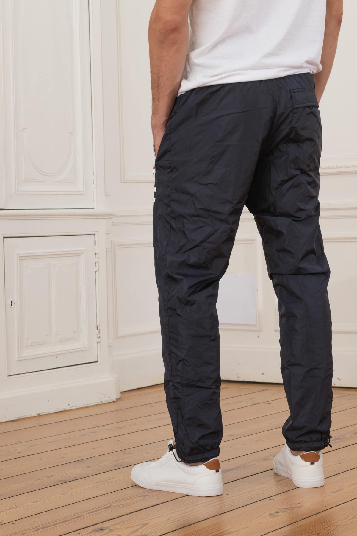 Flowy navy blue sportswear pants - Image n°7