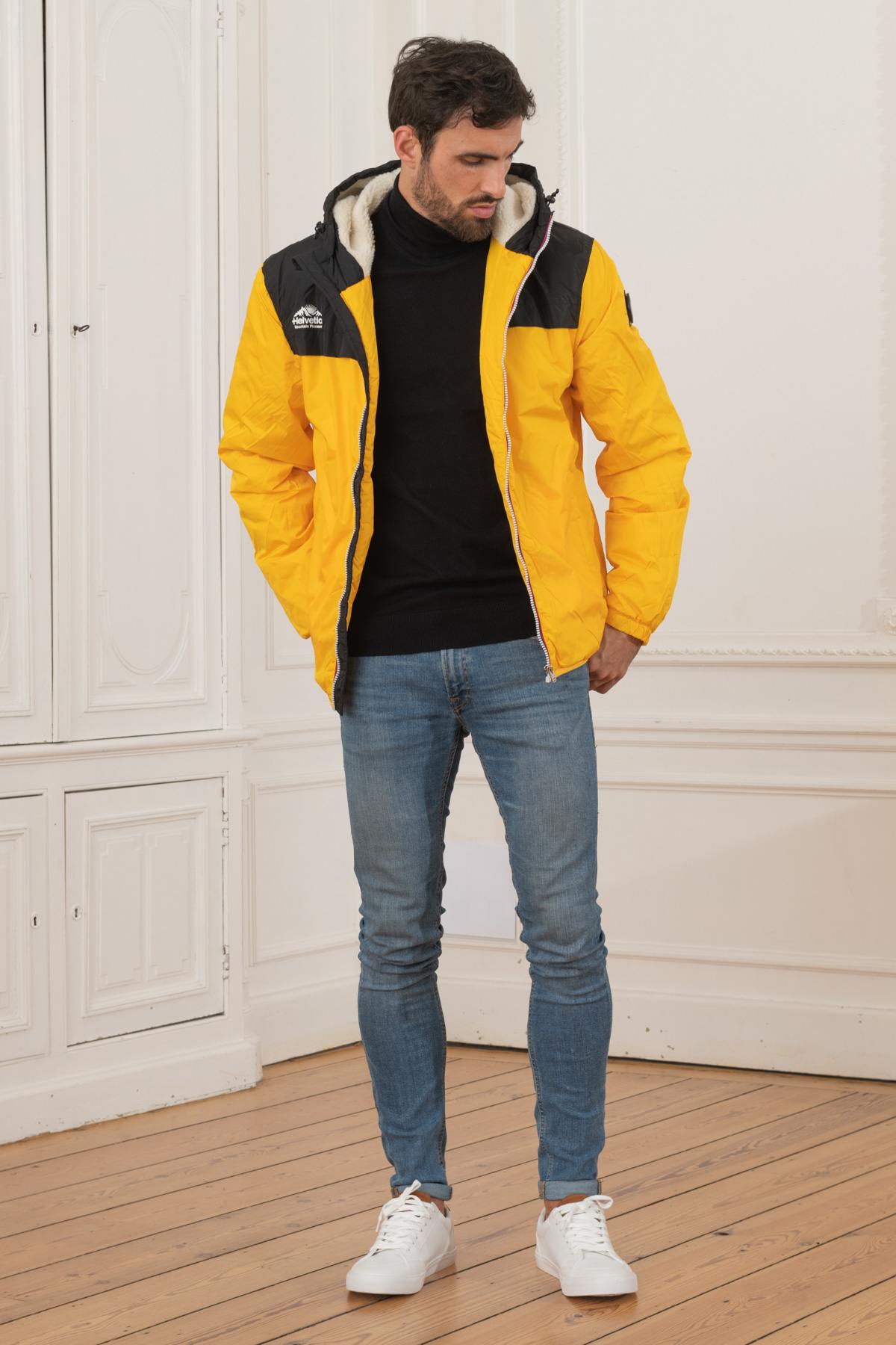 Yellow and black waterproof jacket - Image n°2